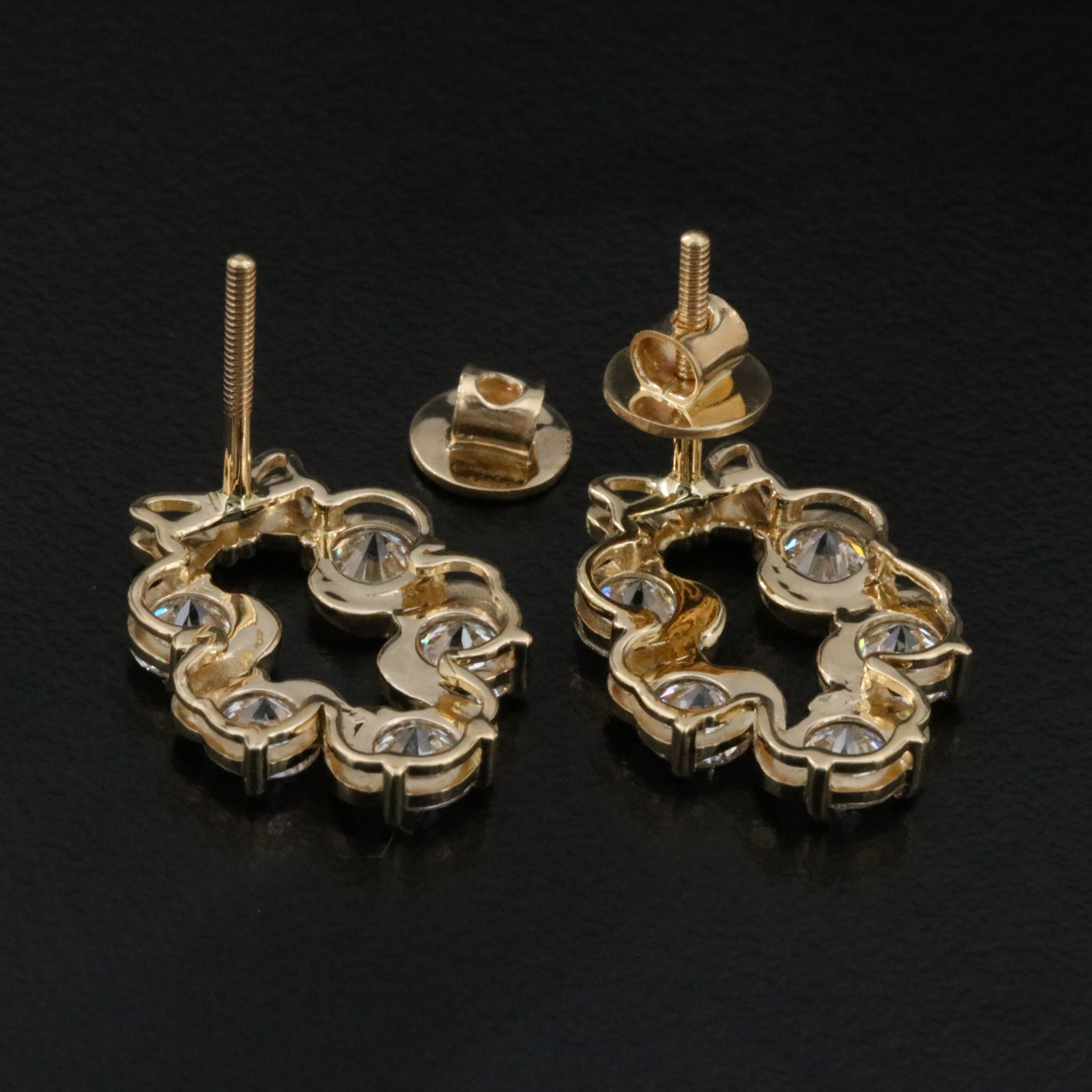 14K 3.24 CTW Lab Grown Diamond Wreath Earrings
