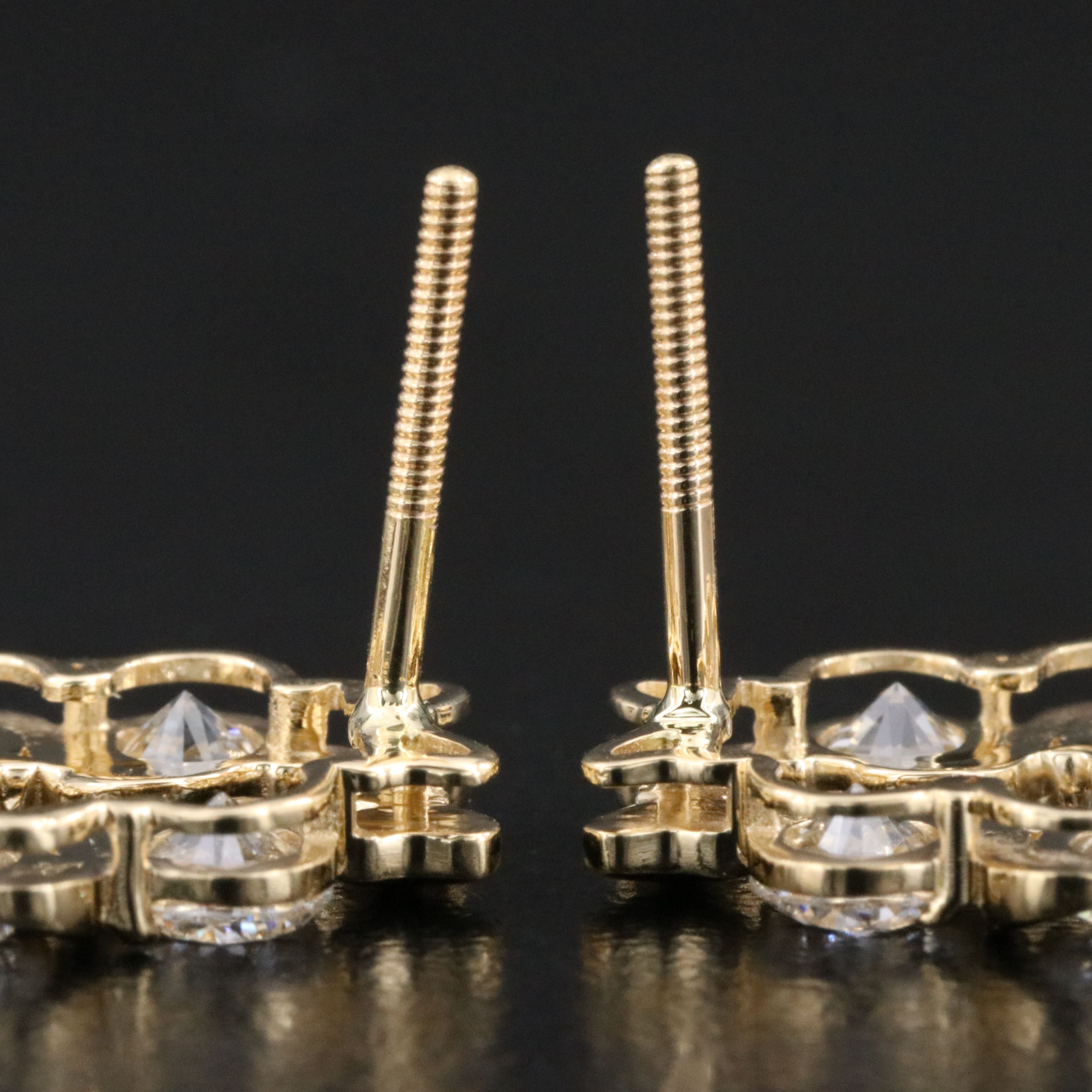 14K 3.24 CTW Lab Grown Diamond Wreath Earrings