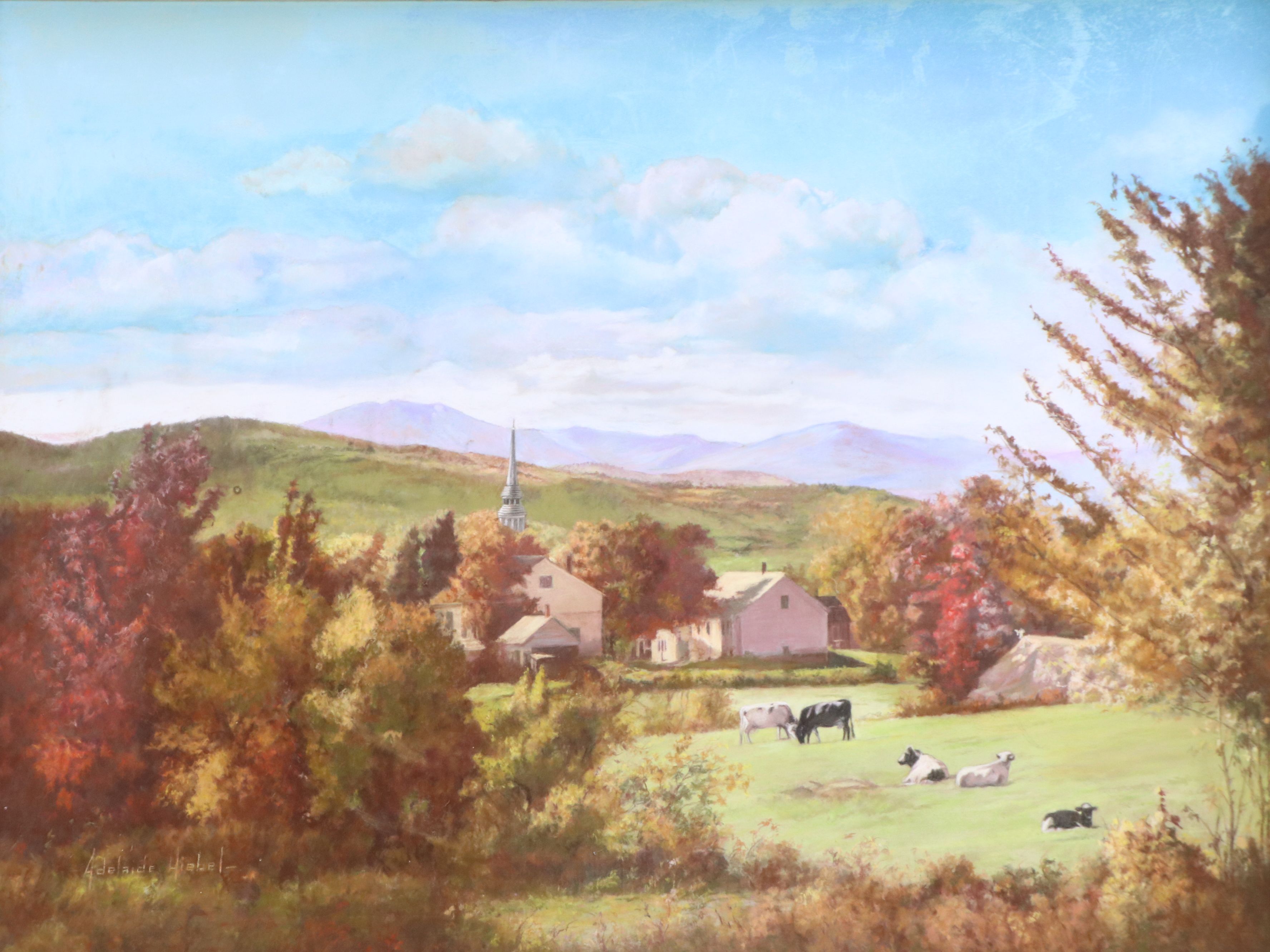 Adelaide Hiebel Large Pastel "In the Land of Plenty," Circa 1930