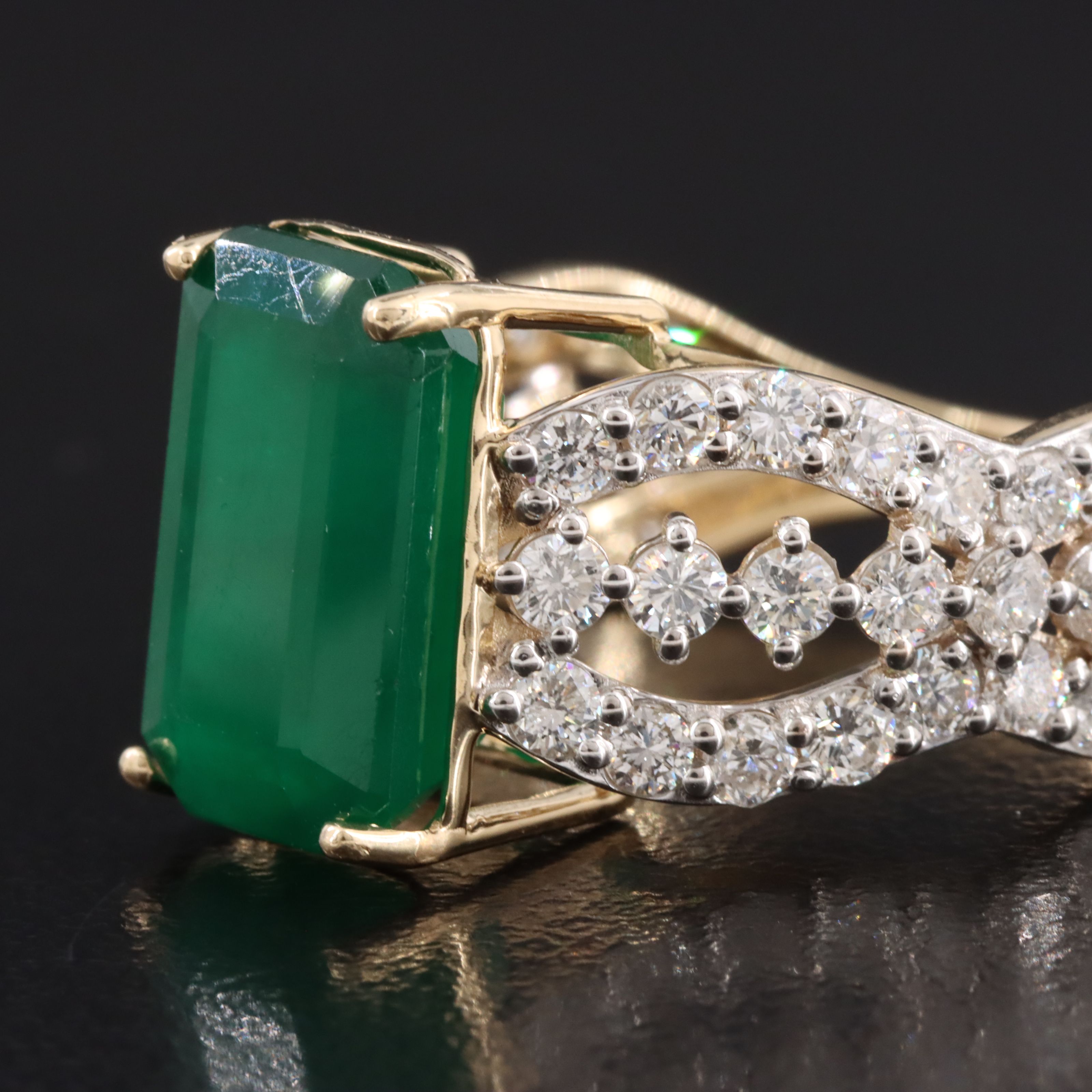 14K 5.00 CT Emerald and 1.72 CTW Diamond Ring