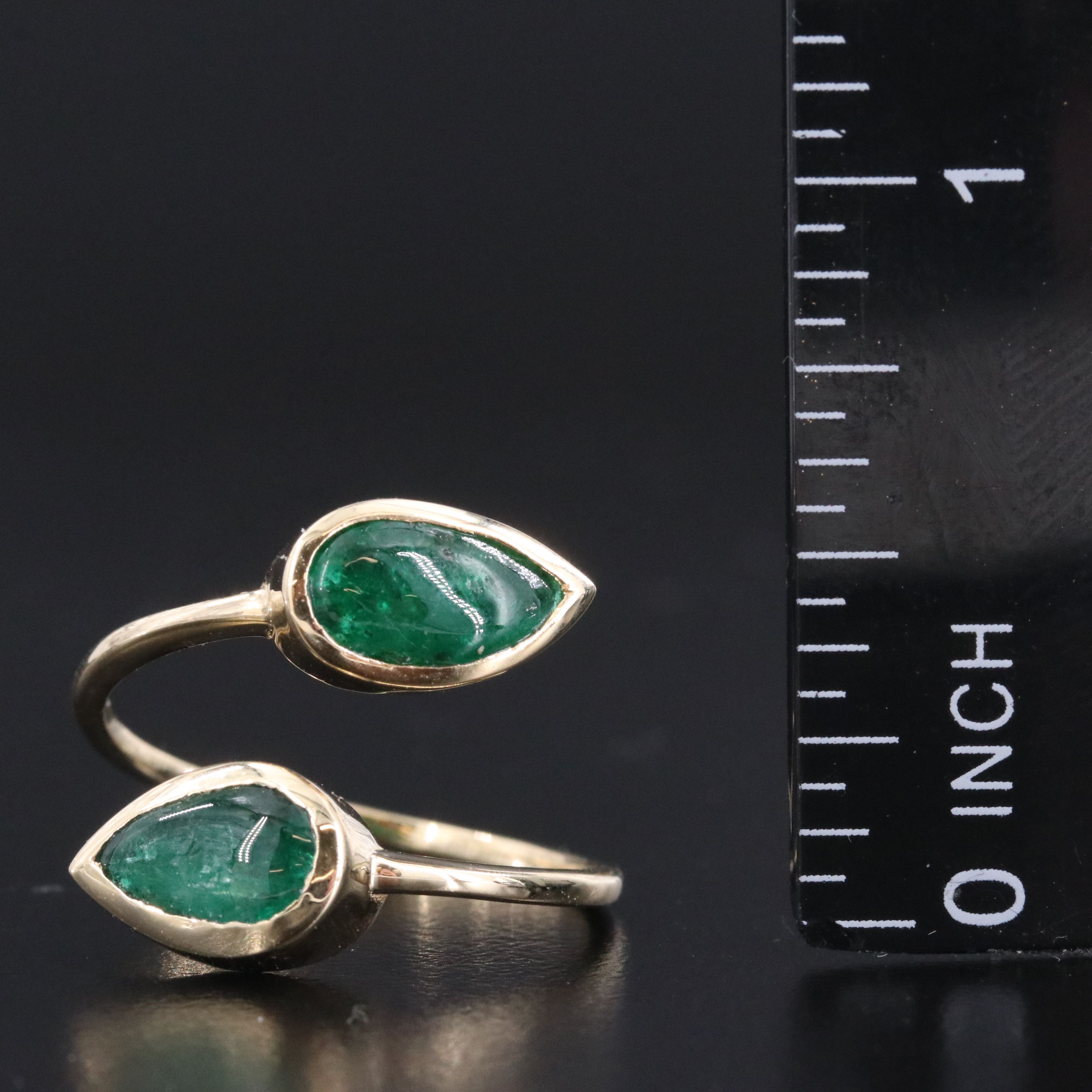14K 2.92 CTW Emerald Bypass Ring