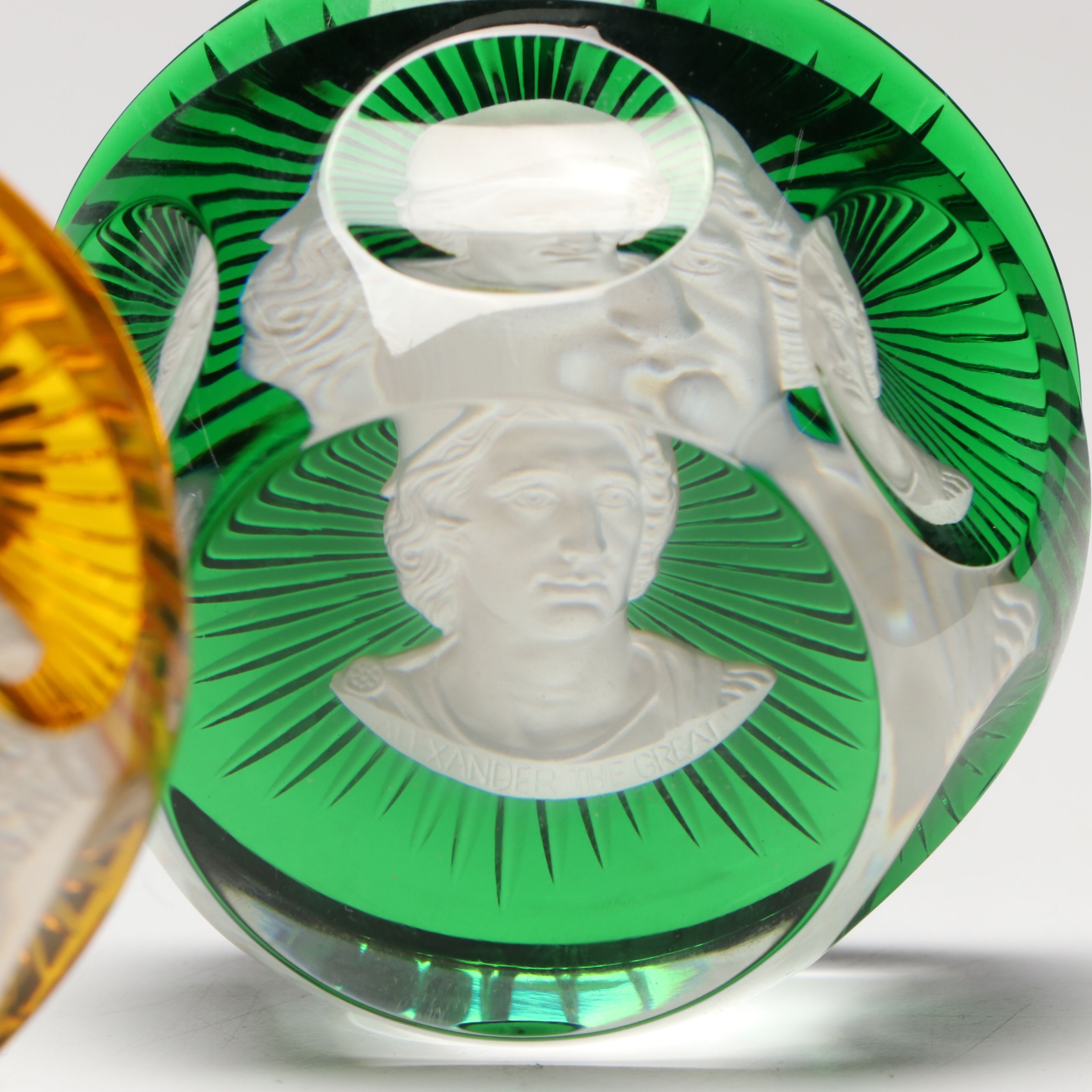 Baccarat for Franklin Mint "Julius Caesar" and More Sulphide Cameo Paperweights