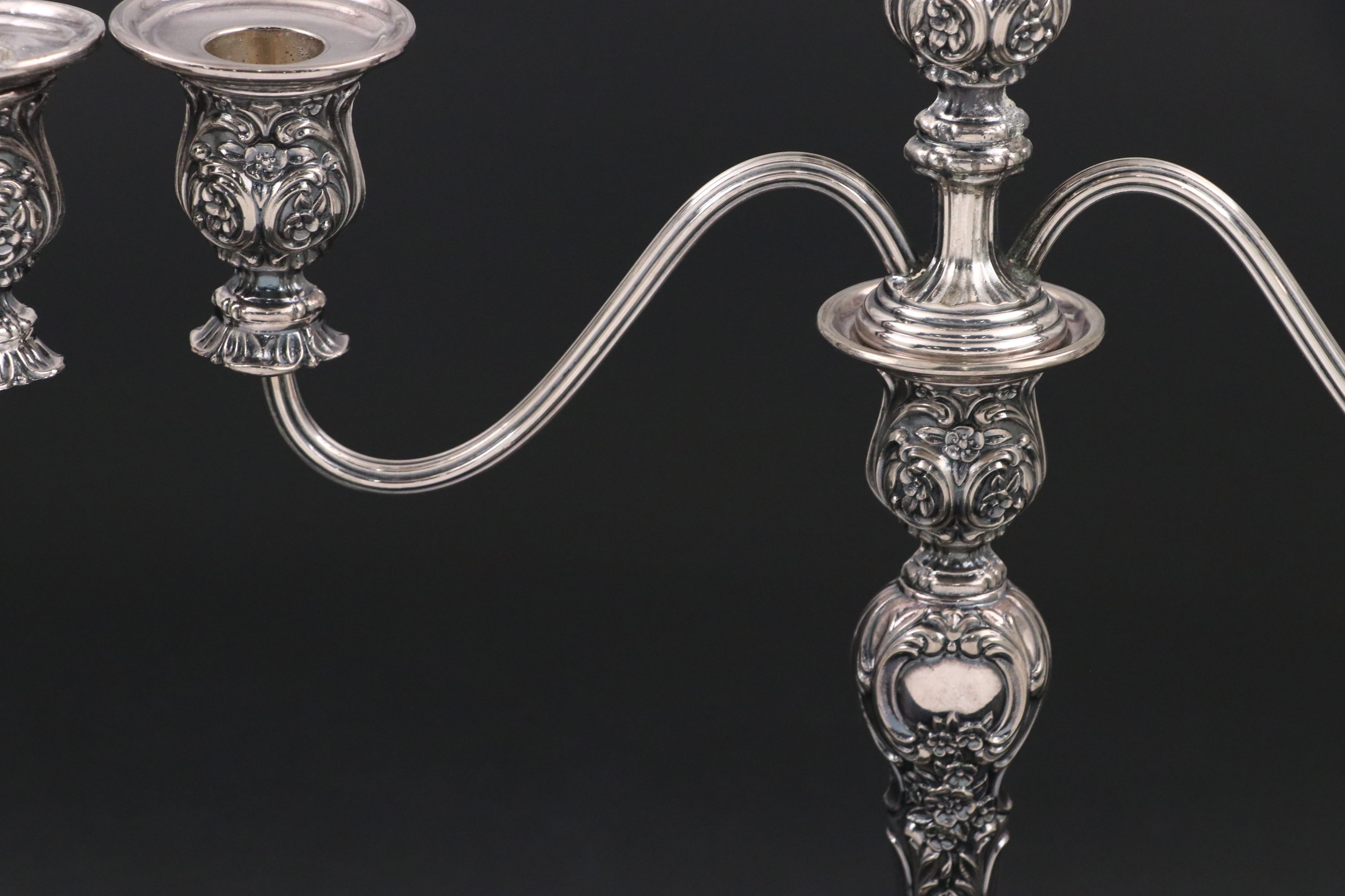 Pair of Wm Rogers & Son Silver Plate Candelabra