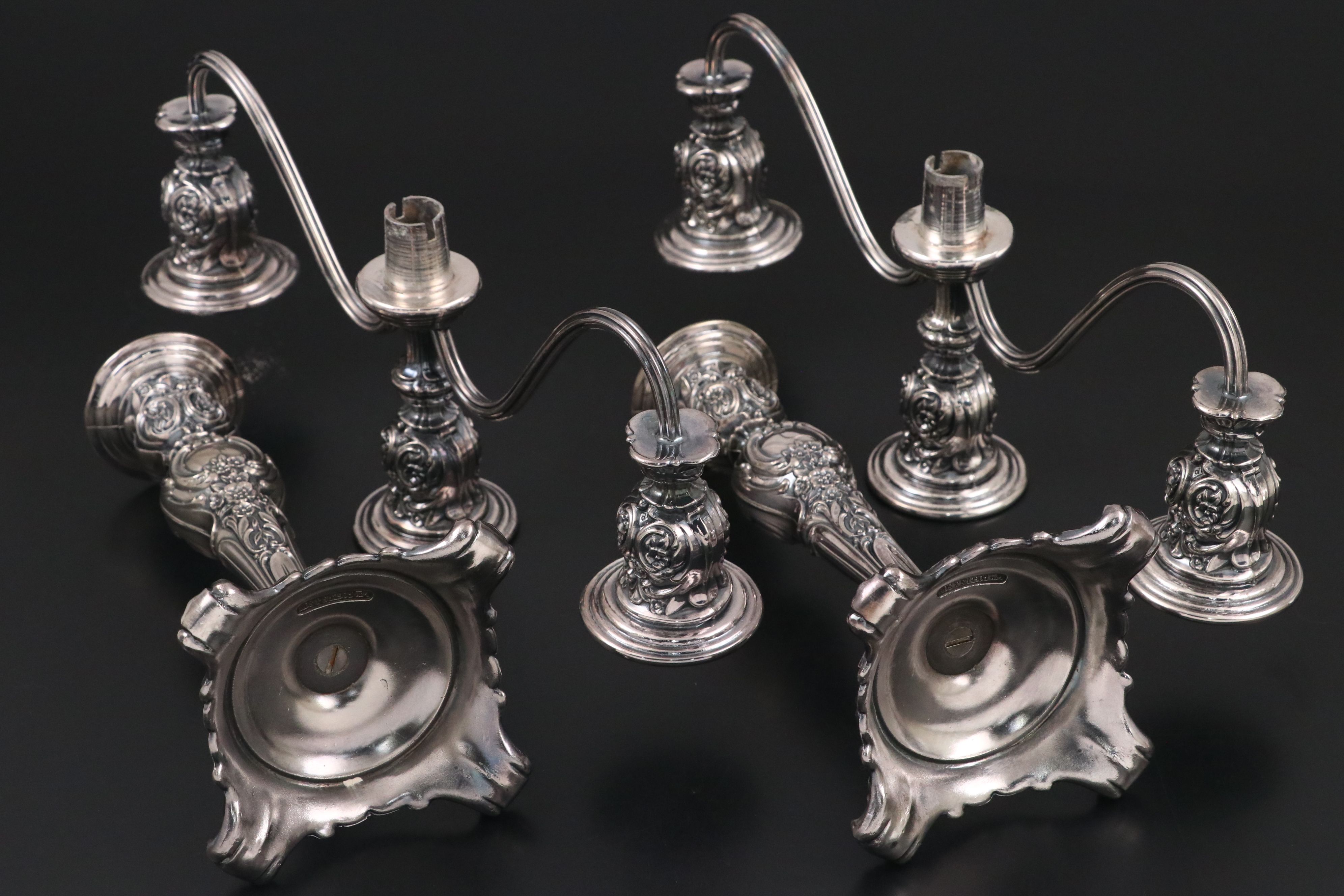 Pair of Wm Rogers & Son Silver Plate Candelabra