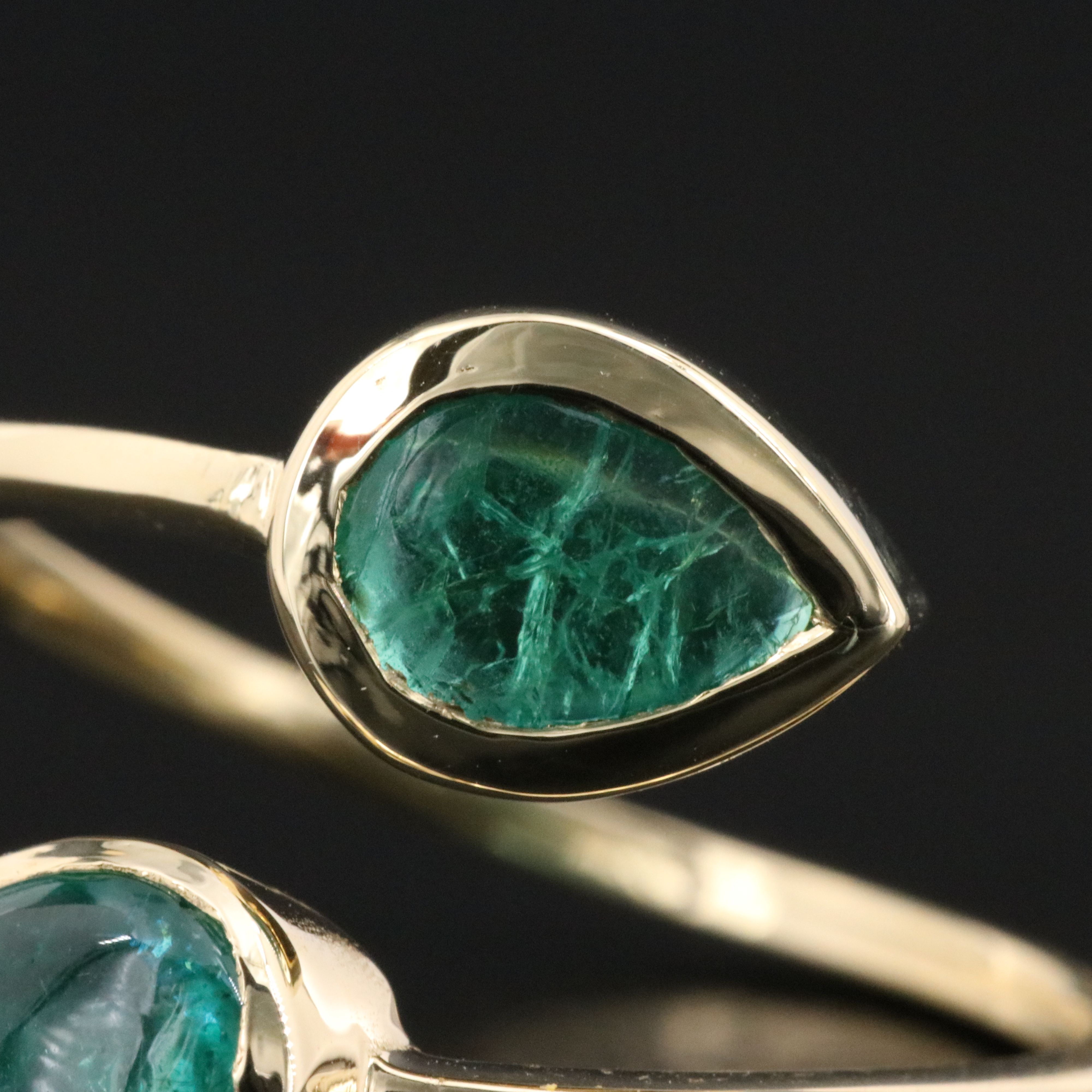 14K 2.13 CTW Emerald Toi et Moi Ring