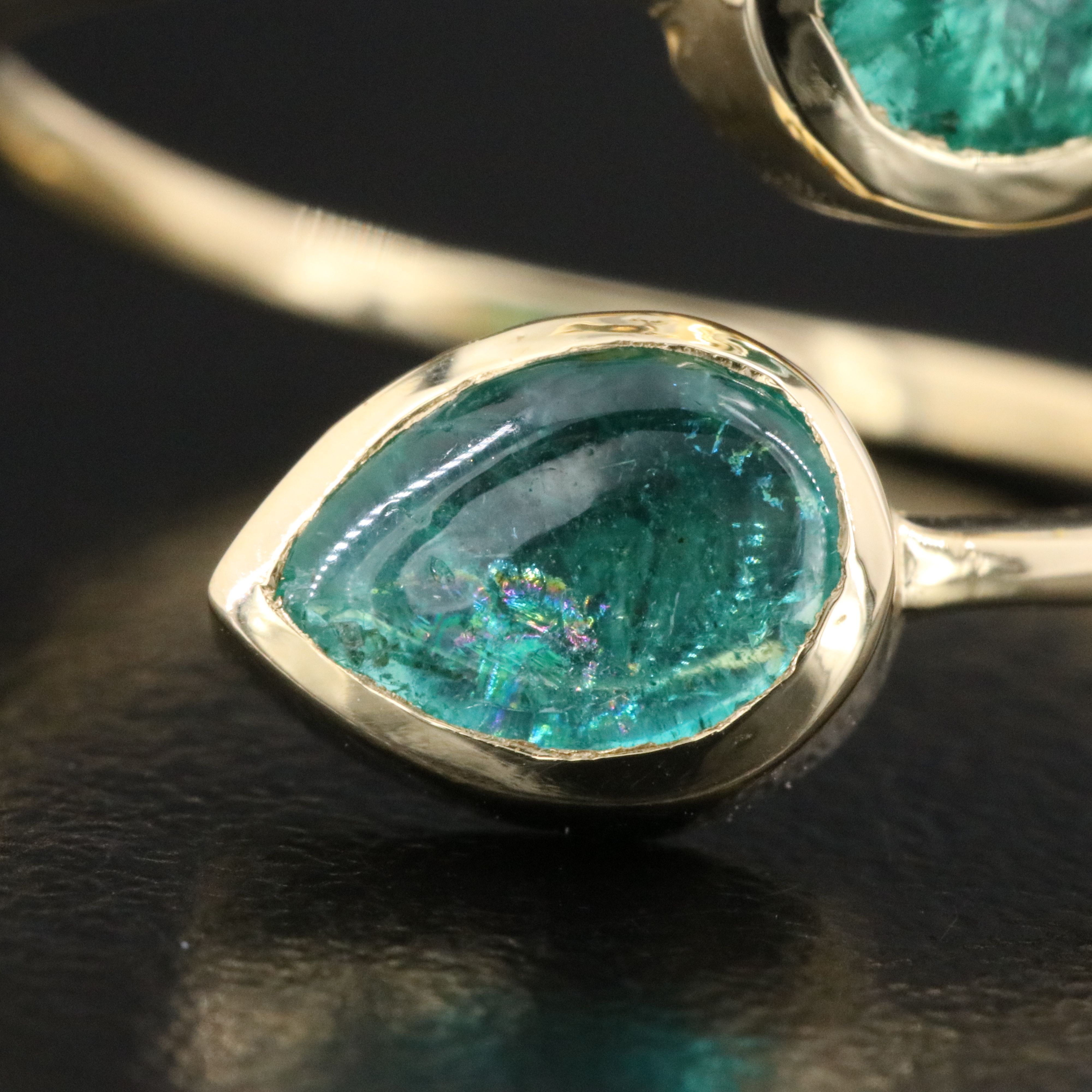 14K 2.13 CTW Emerald Toi et Moi Ring