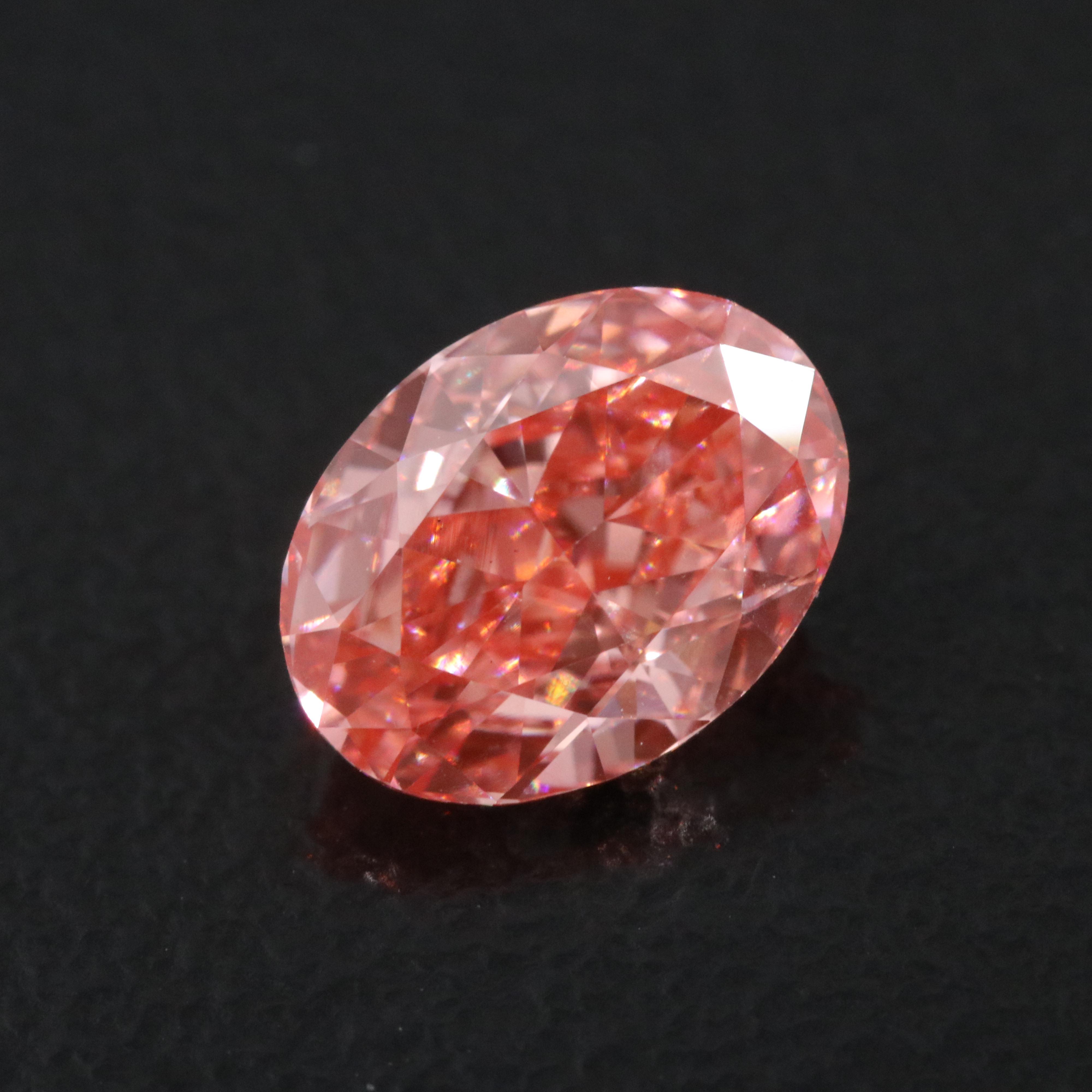 Loose 1.39 CT Lab Grown Fancy Vivid Pink Diamond with IGI Report
