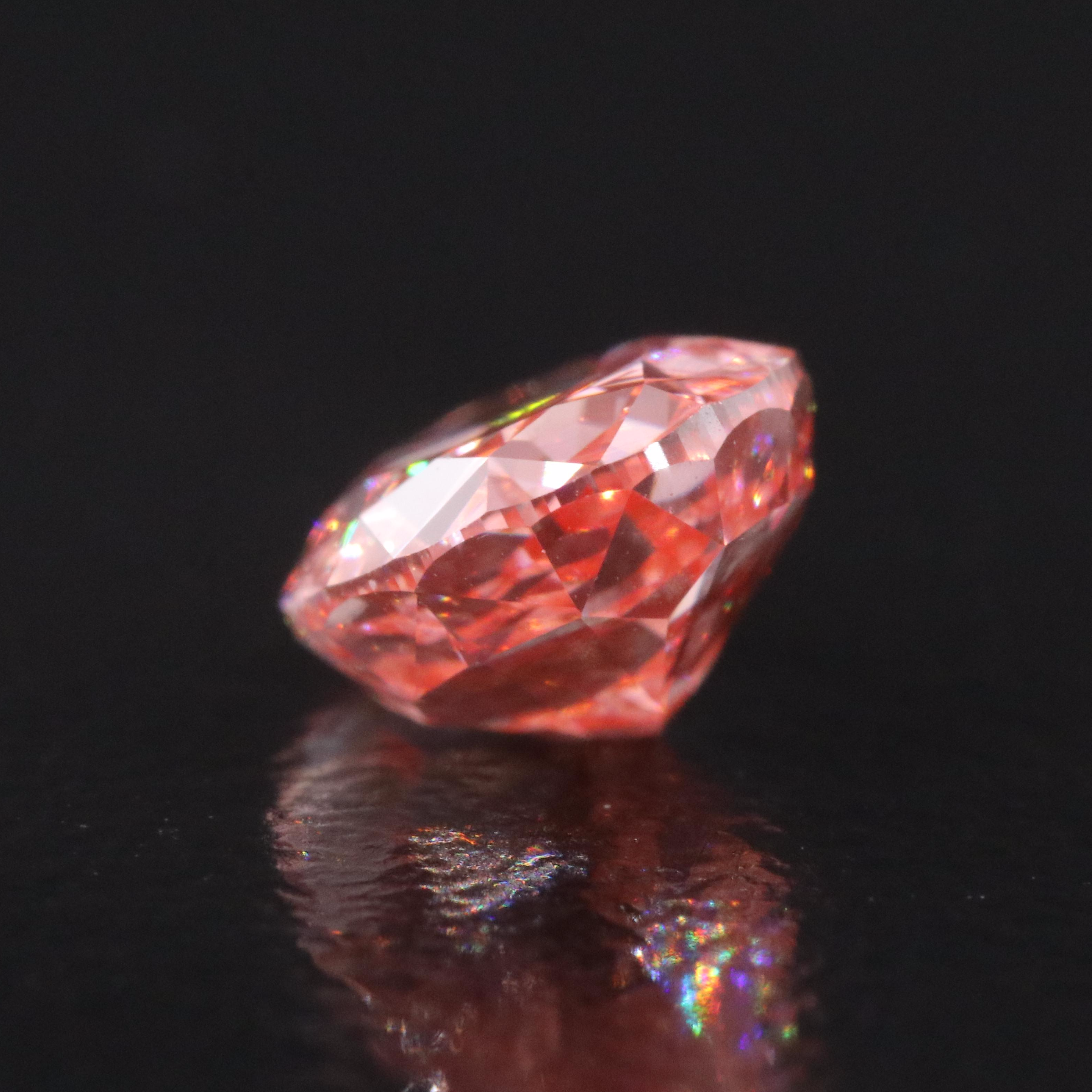 Loose 1.39 CT Lab Grown Fancy Vivid Pink Diamond with IGI Report