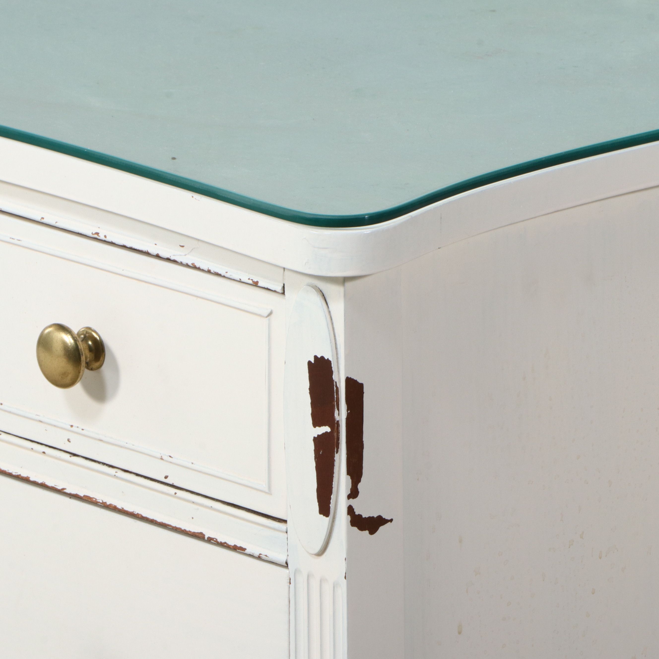 Painted Hepplewhite Style Painted Kneehole Desk, Mid-20th Century