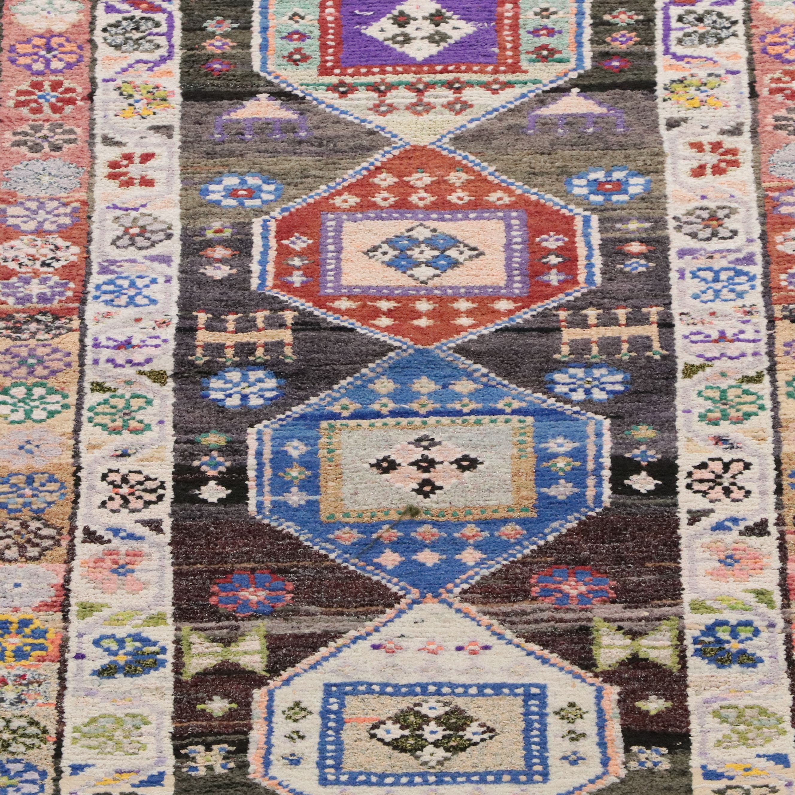 2'7 x 12'4 Hand-Knotted Turkish Anatolian Carpet Runner