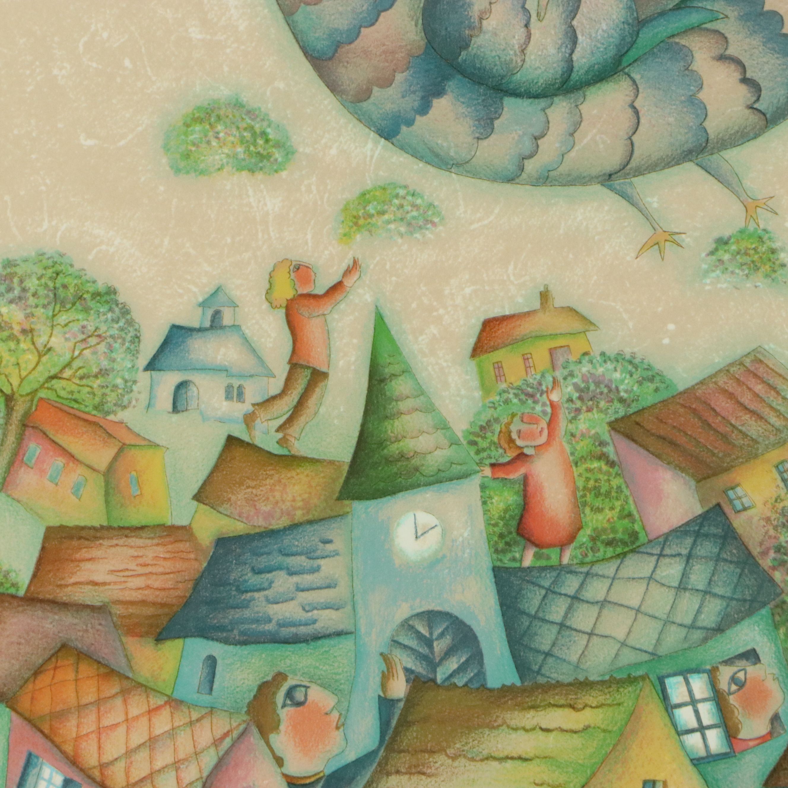 Françoise Deberdt Lithograph "Envol," 1985