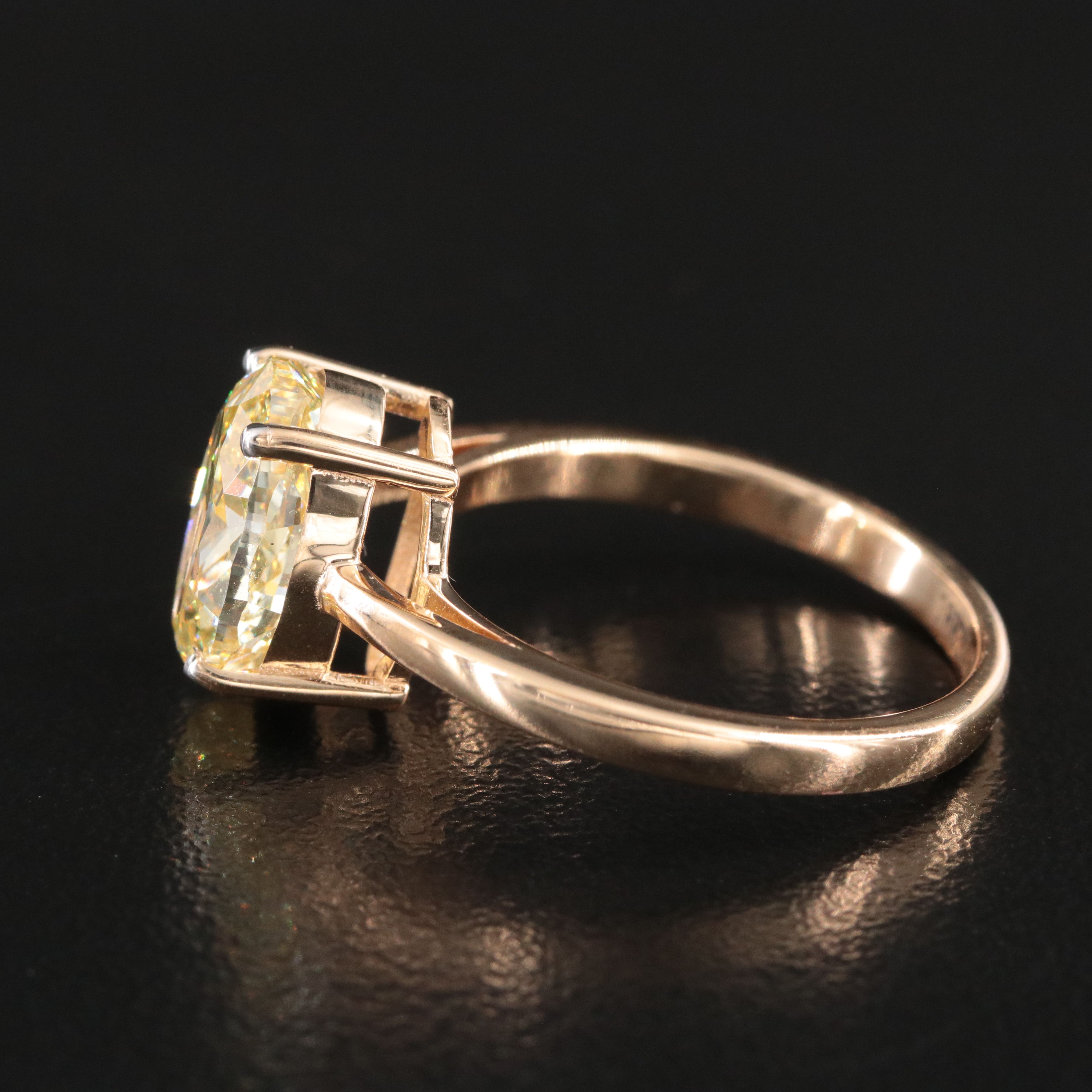18K 3.02 CT Fancy Intense Yellow Lab Grown Diamond Ring with IGI Report