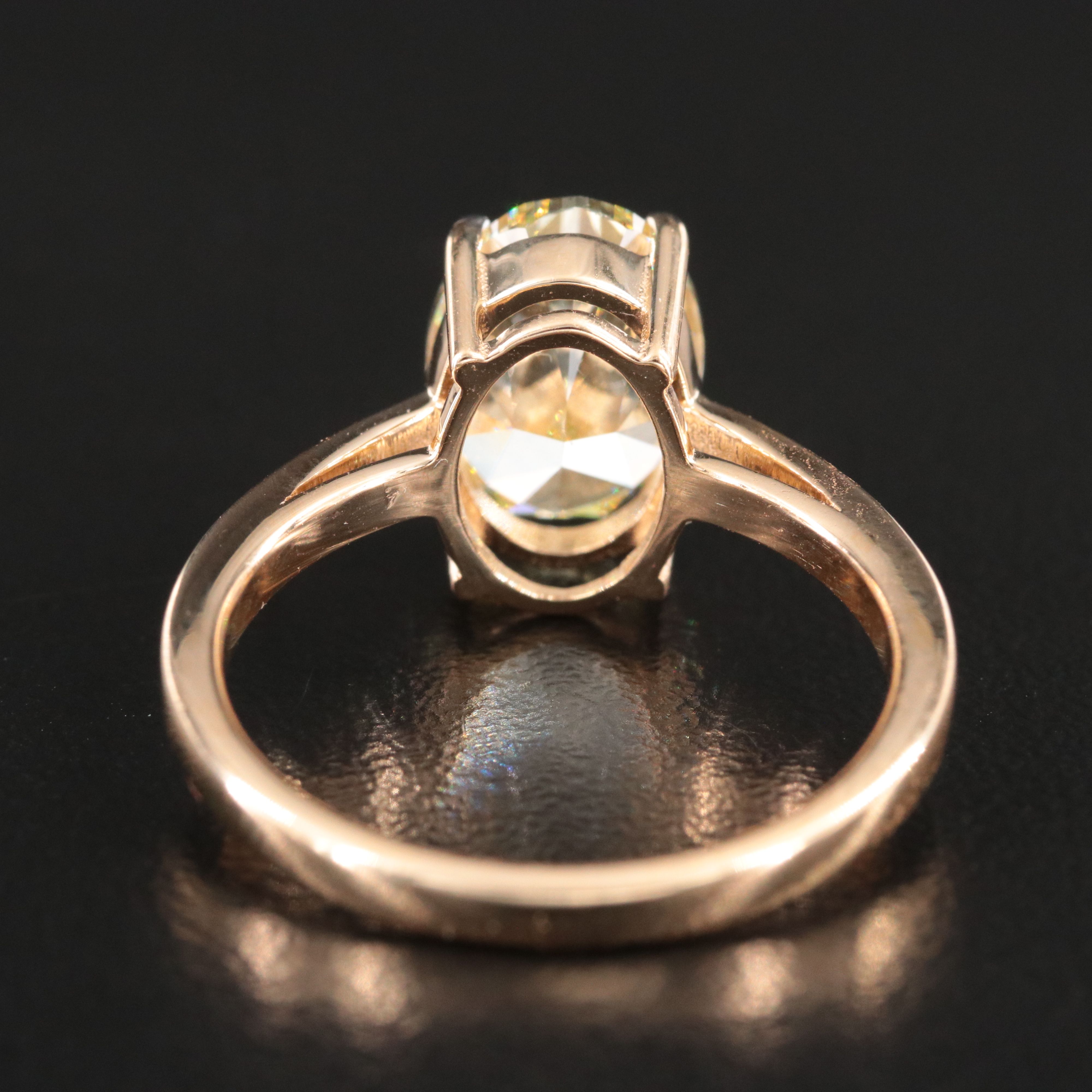 18K 3.02 CT Fancy Intense Yellow Lab Grown Diamond Ring with IGI Report