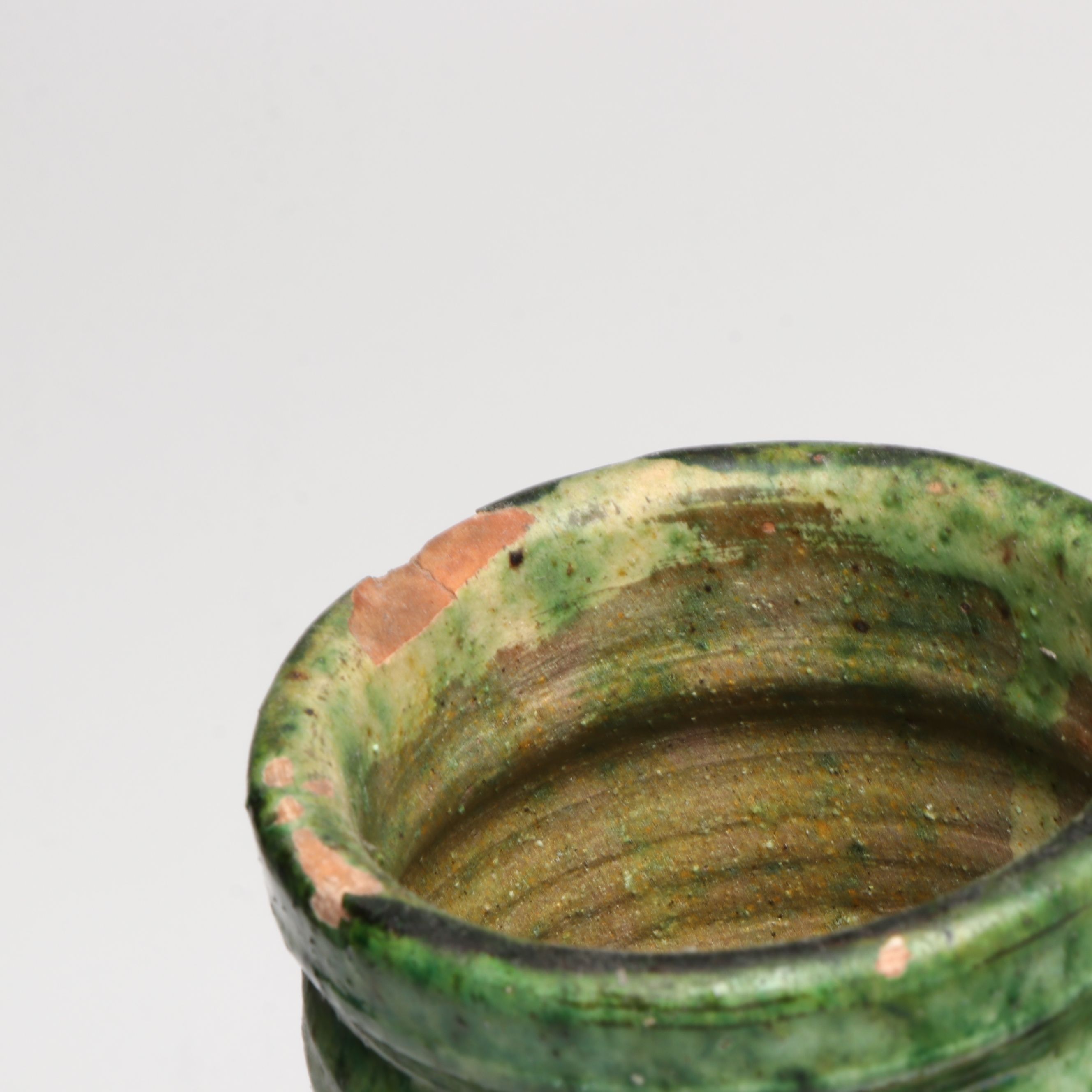 Mediterranean Style Green Glaze Terracotta Jugs and Handled Bowl