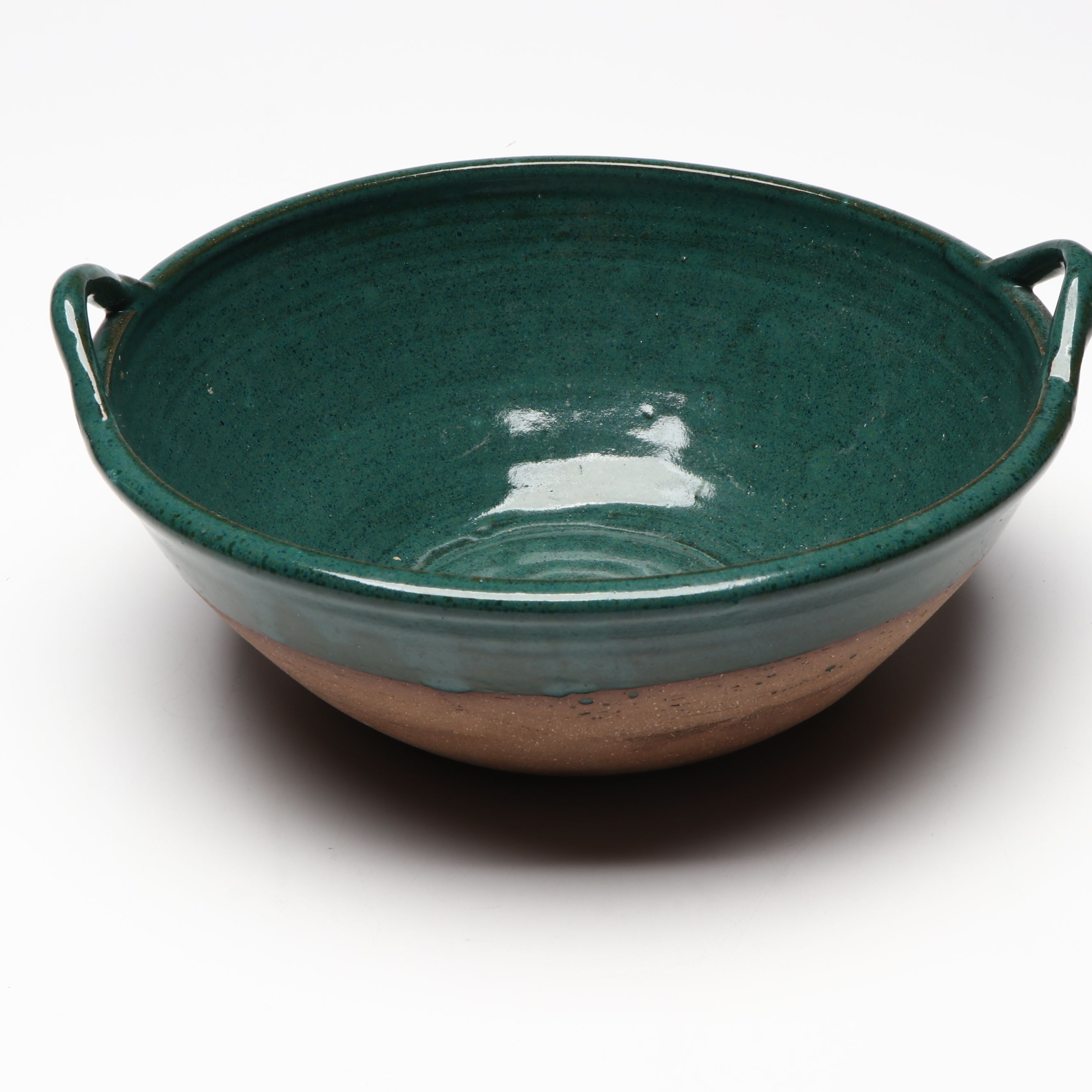 Mediterranean Style Green Glaze Terracotta Jugs and Handled Bowl