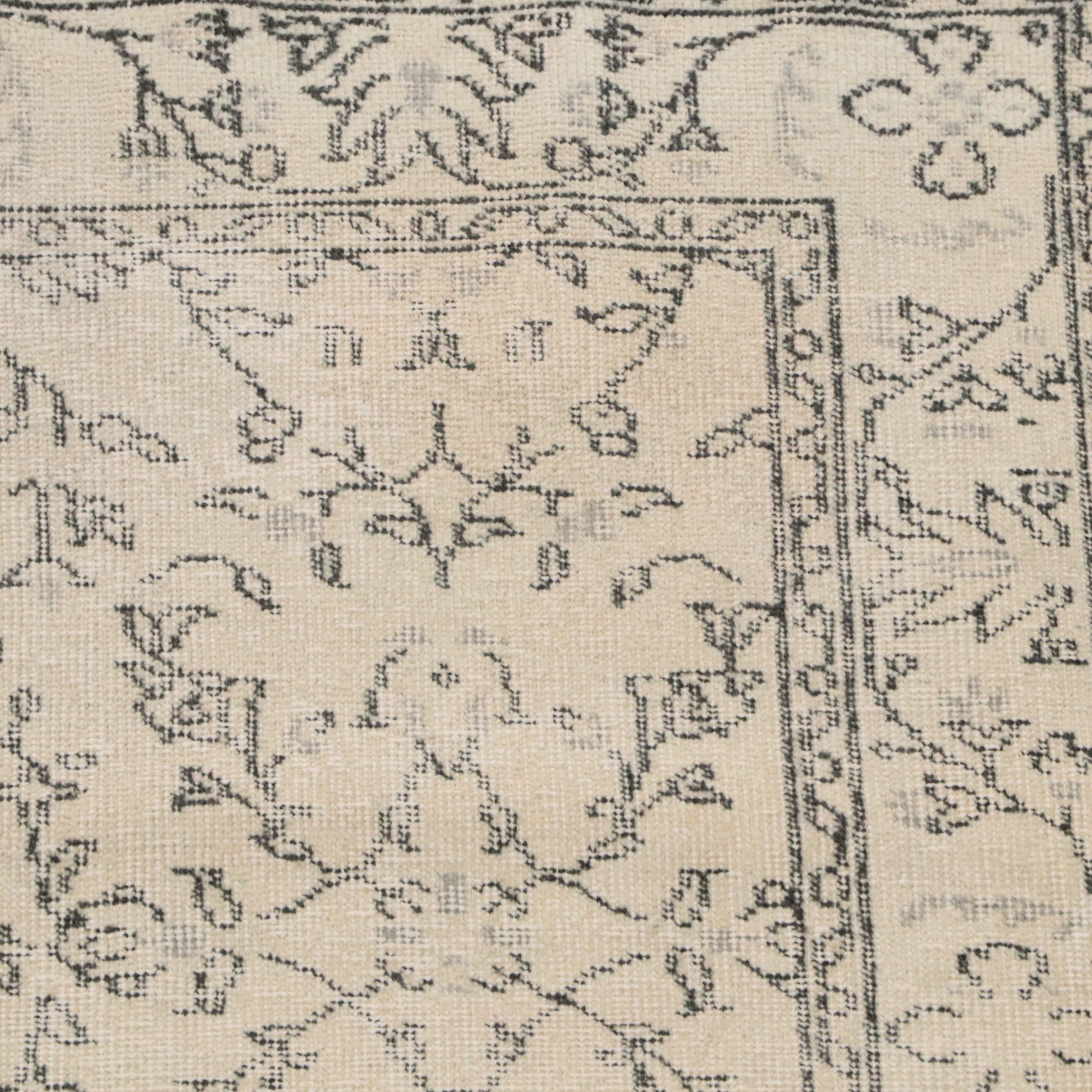3'11 x 6'9 Hand-Knotted Turkish Oushak Area Rug