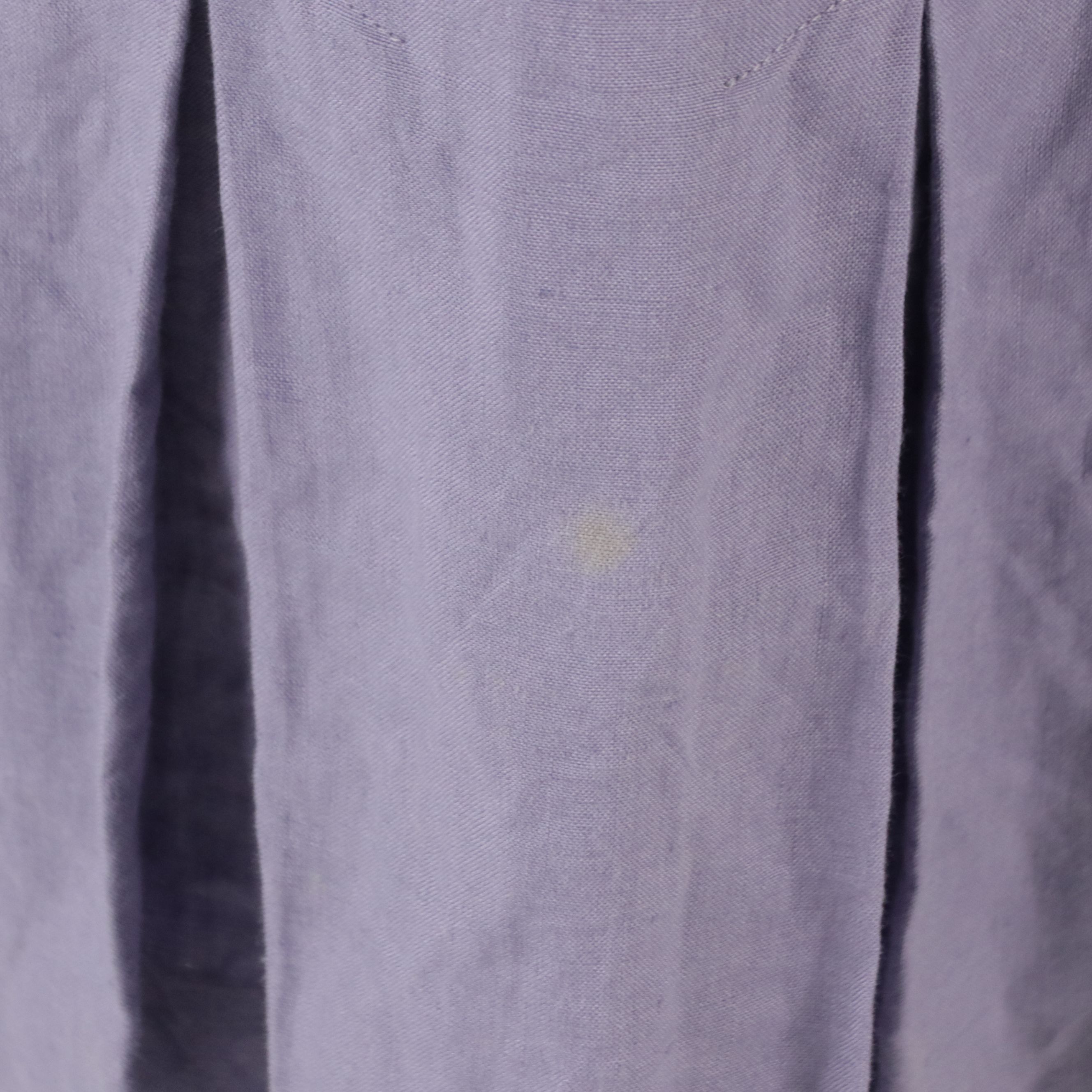 Salvatore Ferragamo Vintage Lavender Linen Pleated Drop Waist Shift Dress