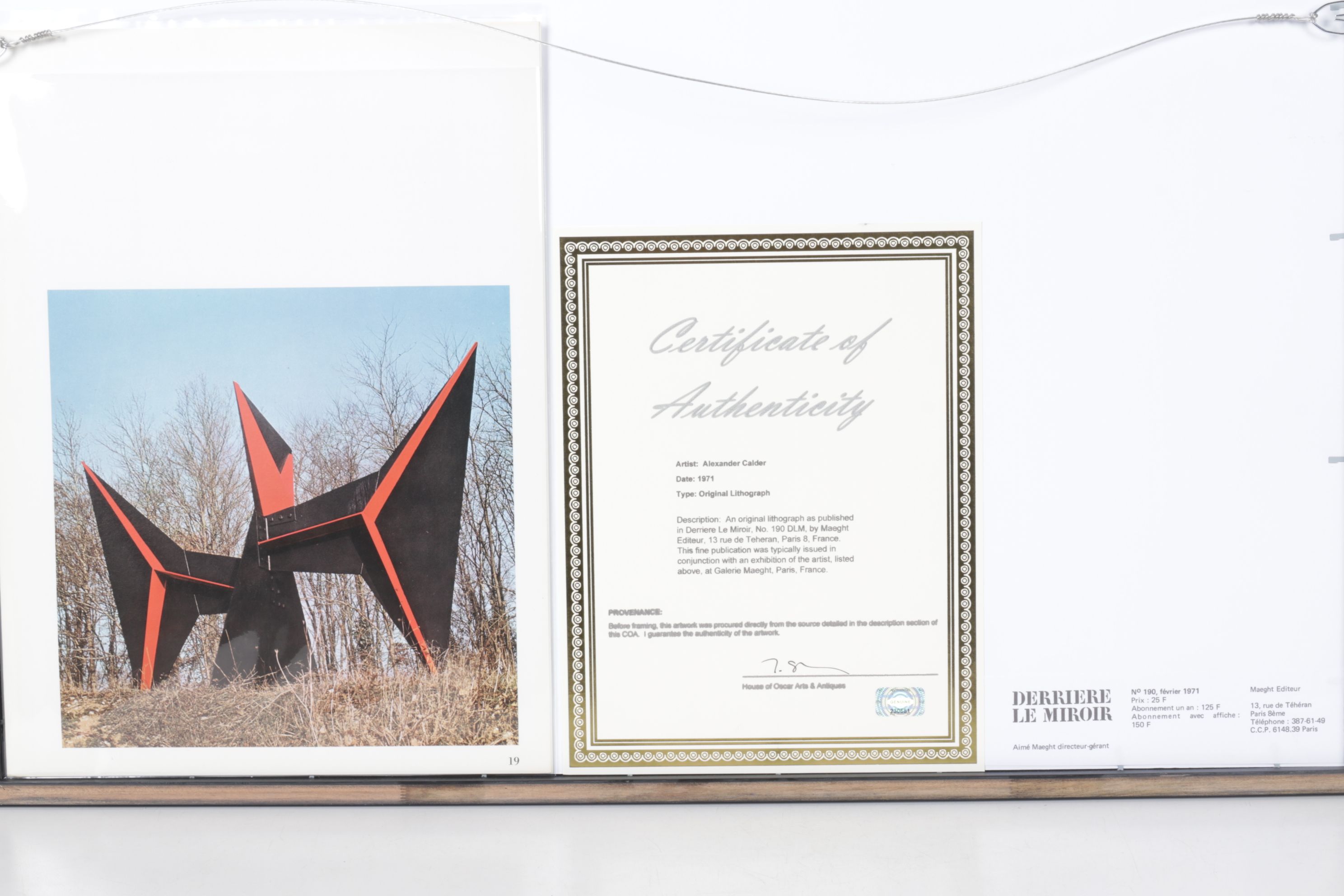 Alexander Calder Double-Page Color Lithograph for "Derrière le Miroir," 1971