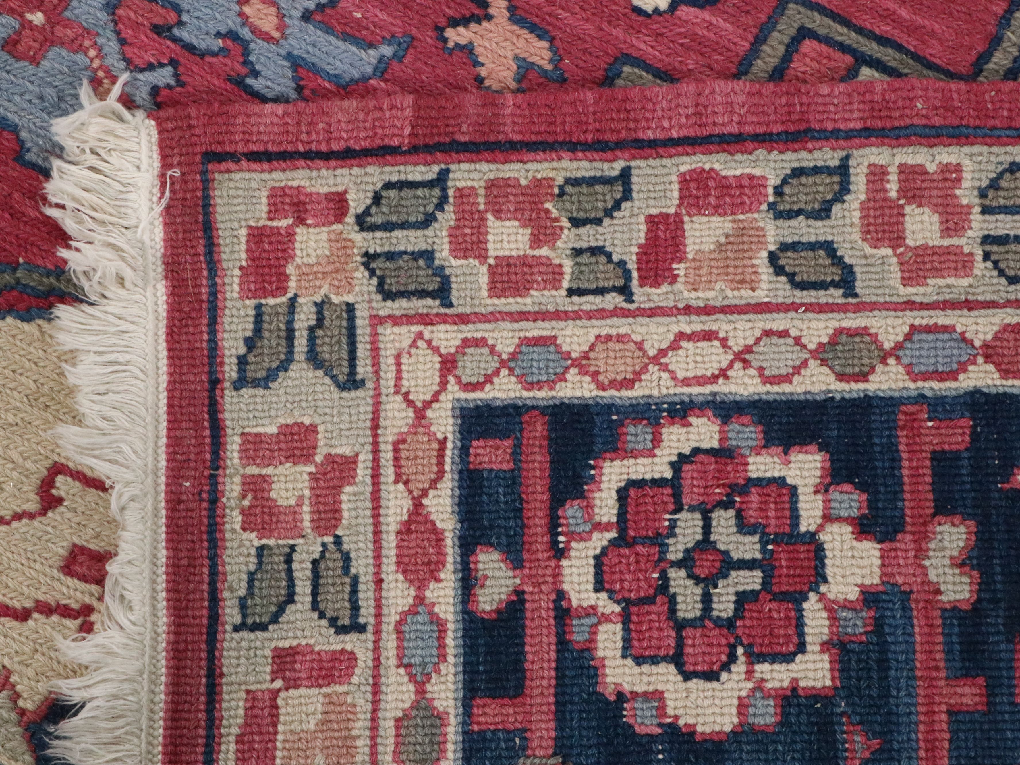 8'9 x 11'11 Handwoven Indo-Persian Heriz Style Soumak Area Rug