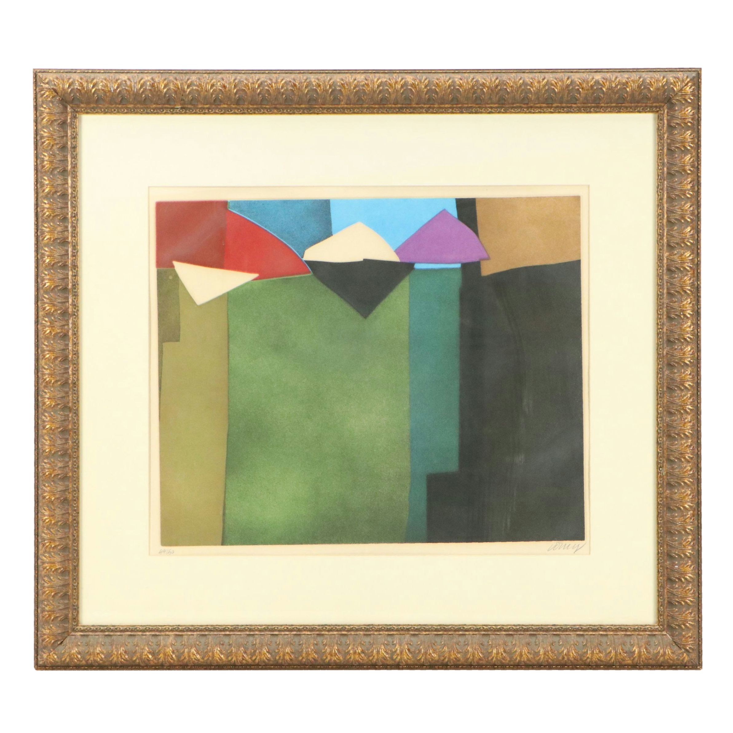 Bertrand Dorny Abstract Geometric Color Aquatint