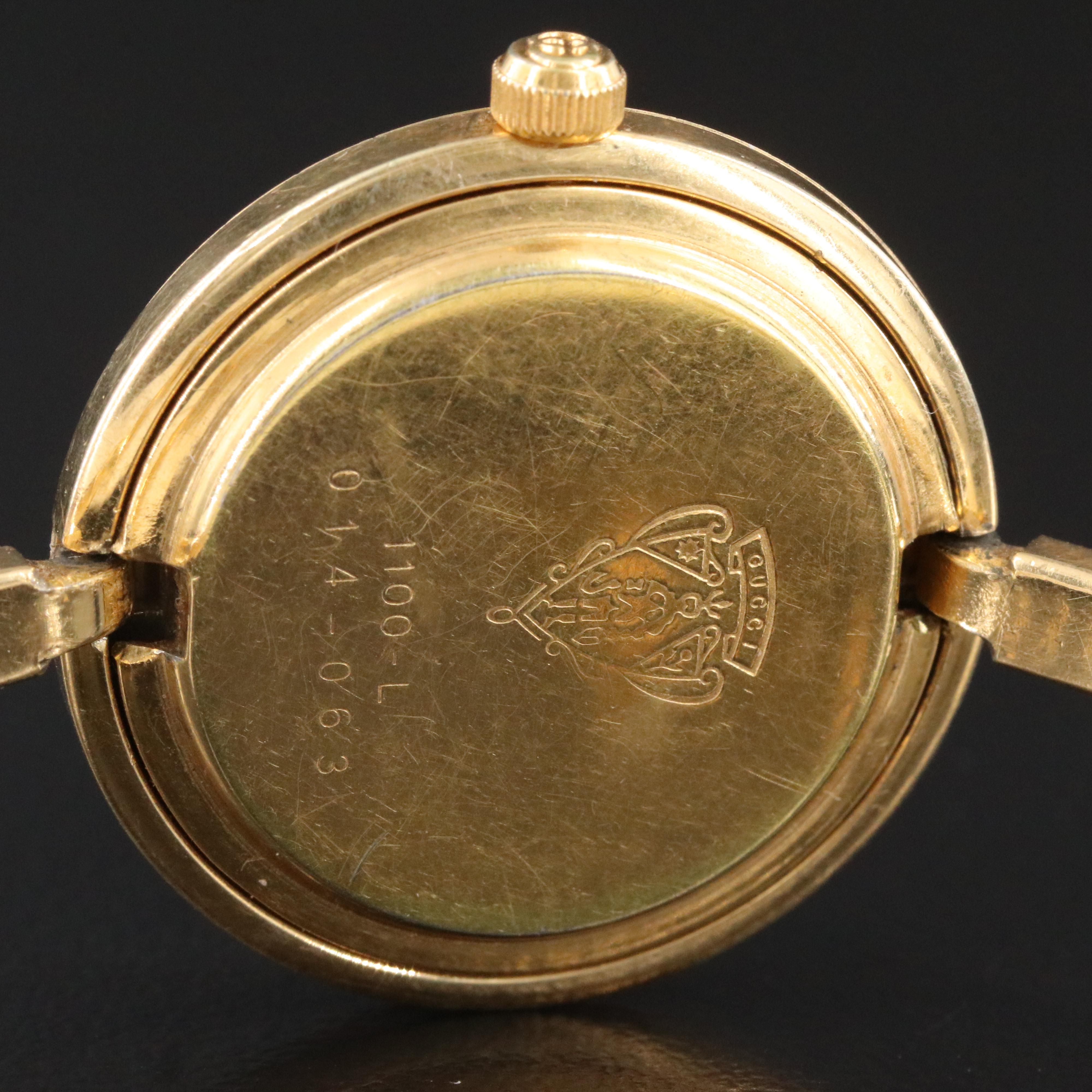 Gucci 1100L Gold Plated Swiss Quartz Watch with Interchangeable Bezels