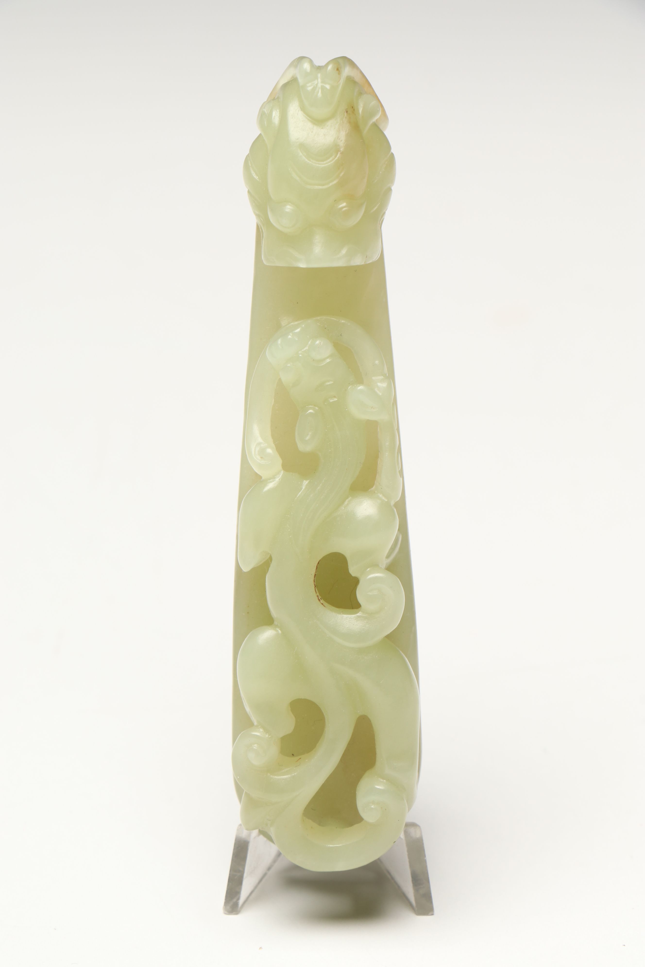 Chinese Carved Serpentine Dragon Belt Hook