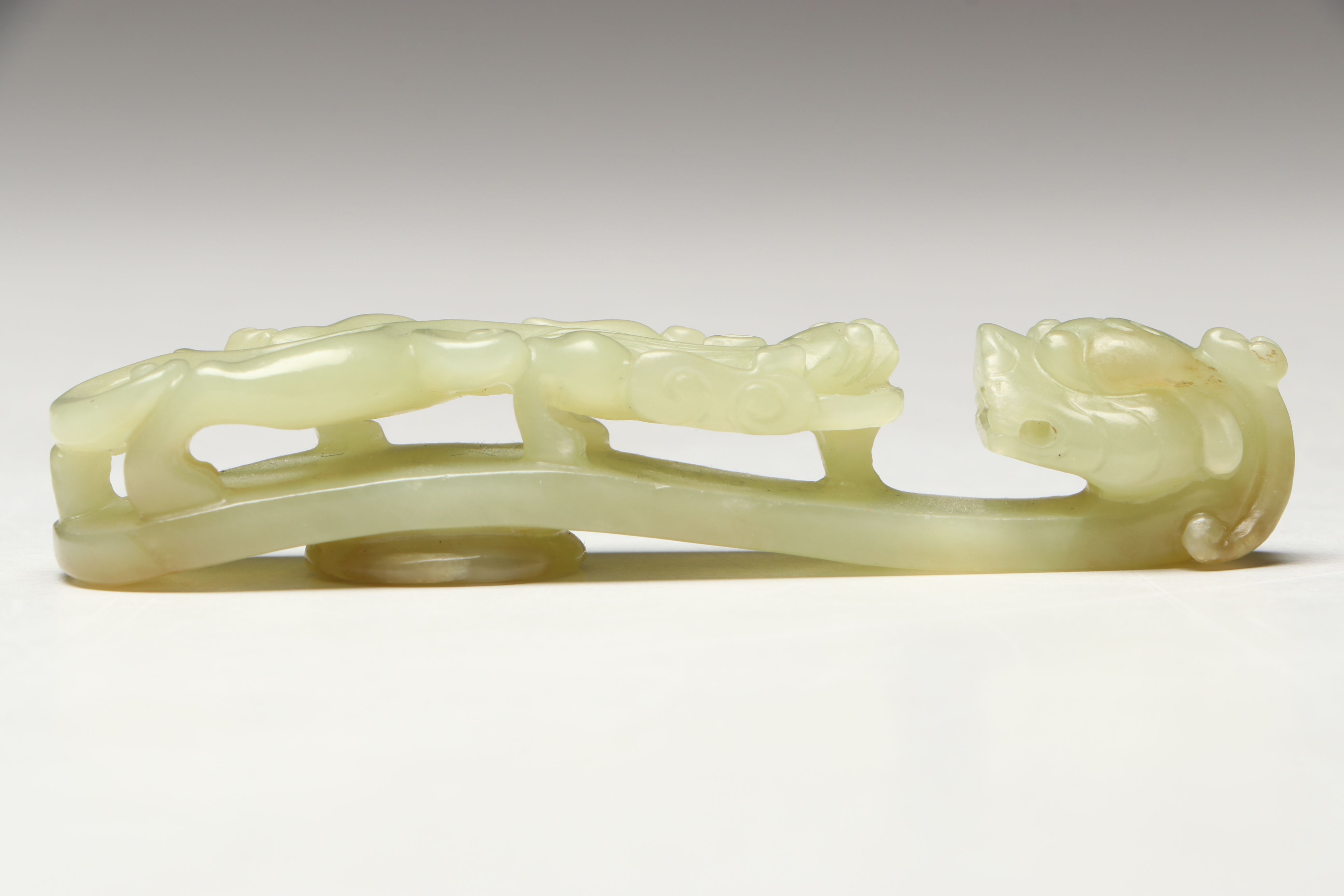 Chinese Carved Serpentine Dragon Belt Hook