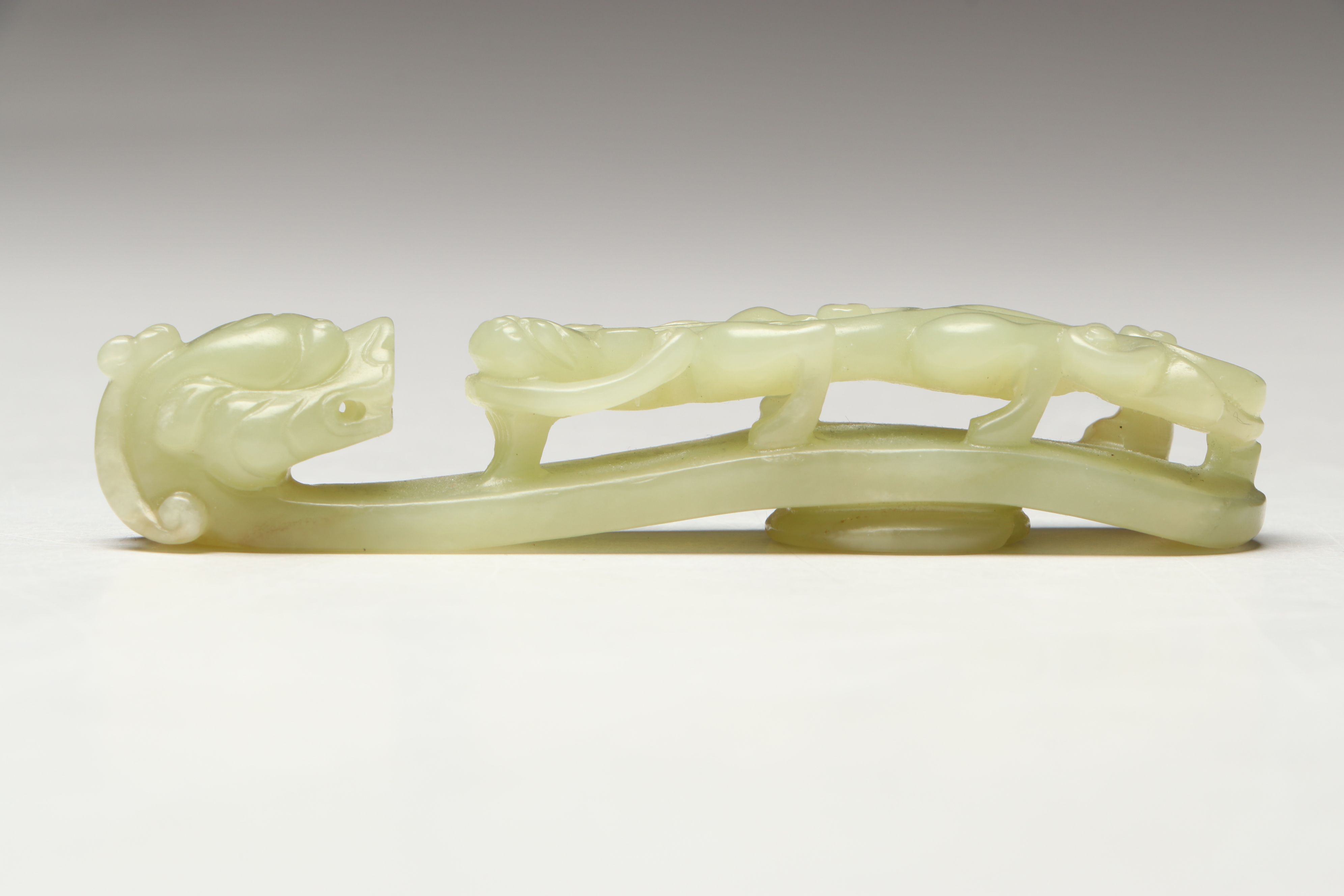 Chinese Carved Serpentine Dragon Belt Hook