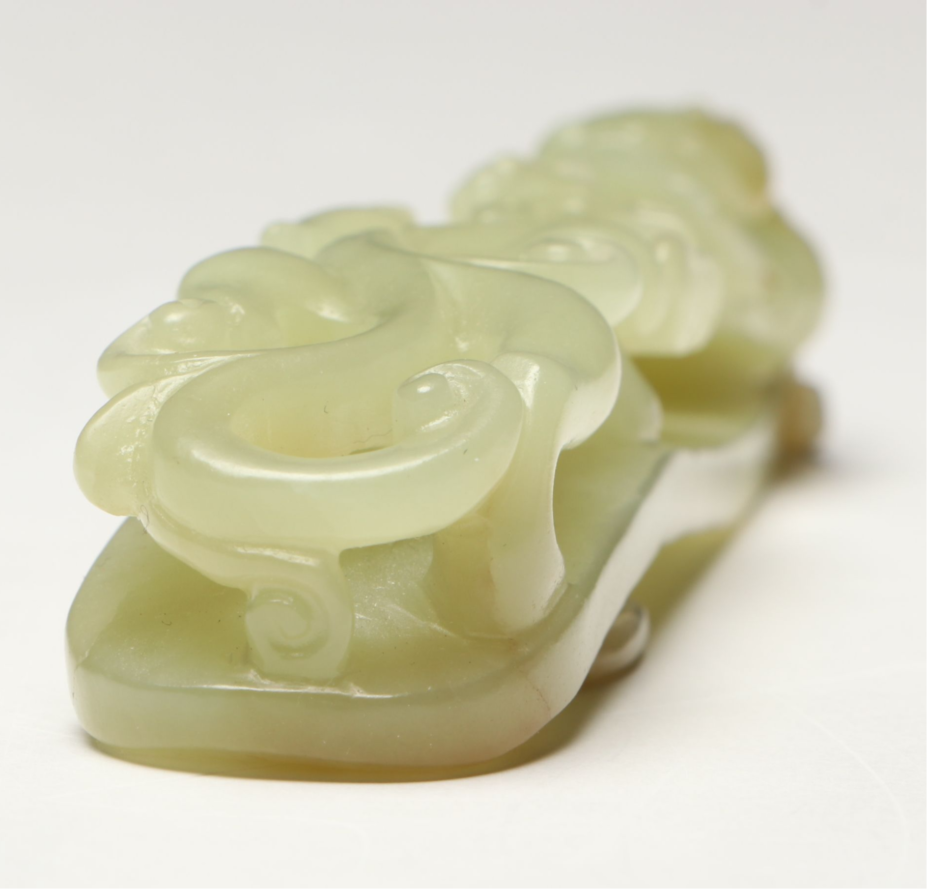 Chinese Carved Serpentine Dragon Belt Hook