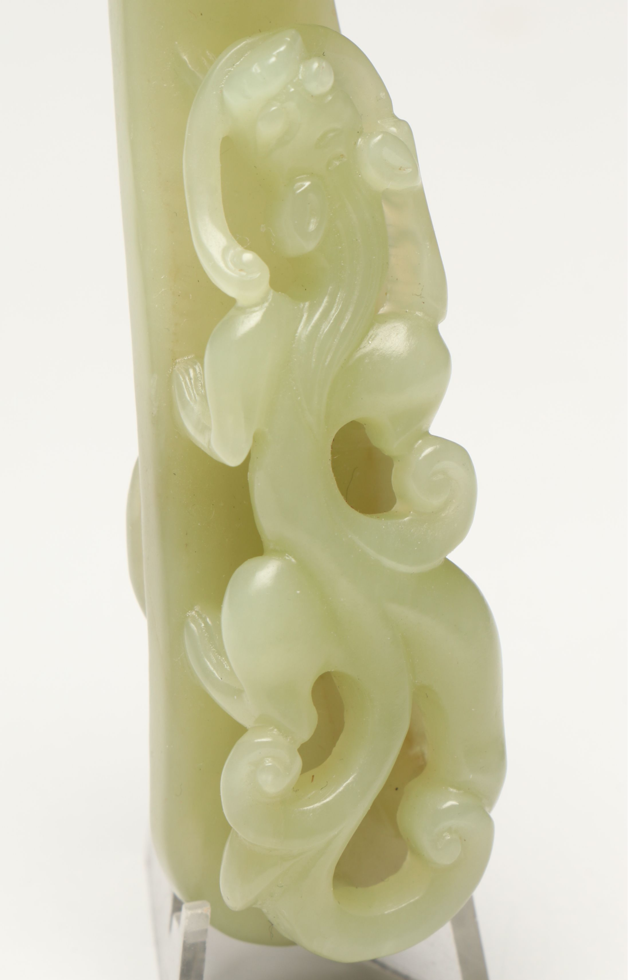 Chinese Carved Serpentine Dragon Belt Hook