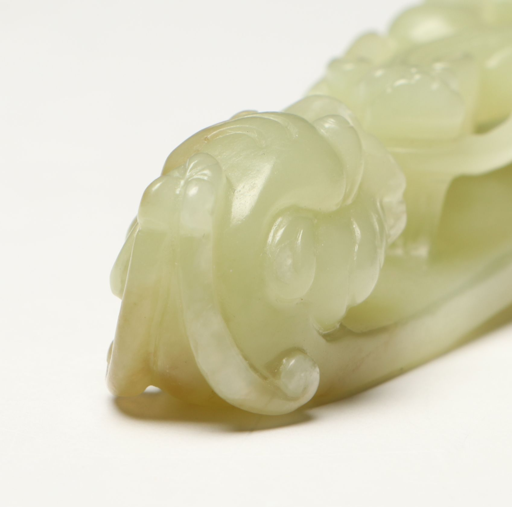 Chinese Carved Serpentine Dragon Belt Hook