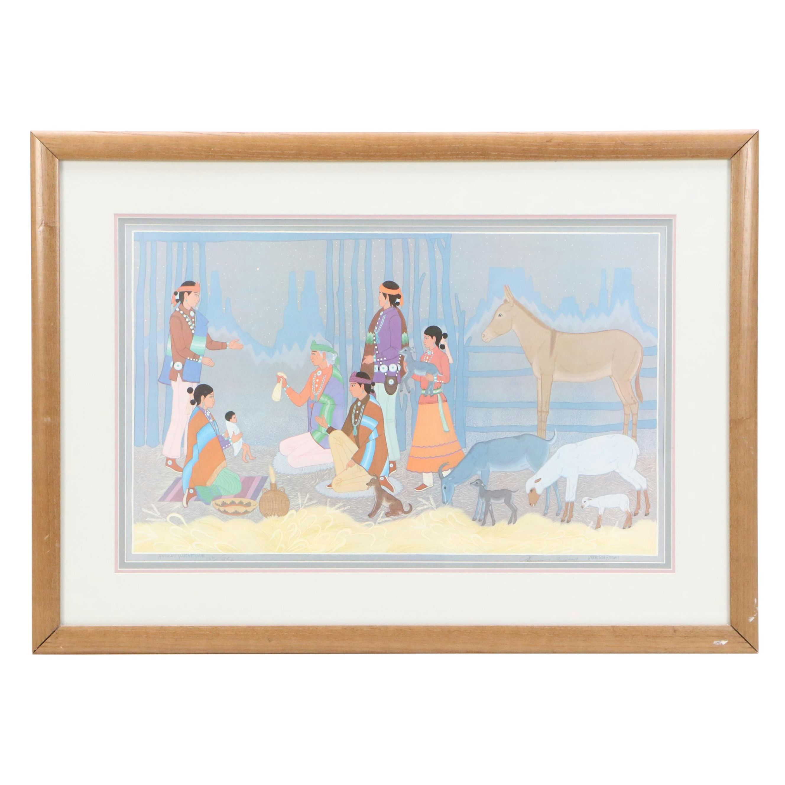 Harrison Begay Offset Lithograph "Nativity"