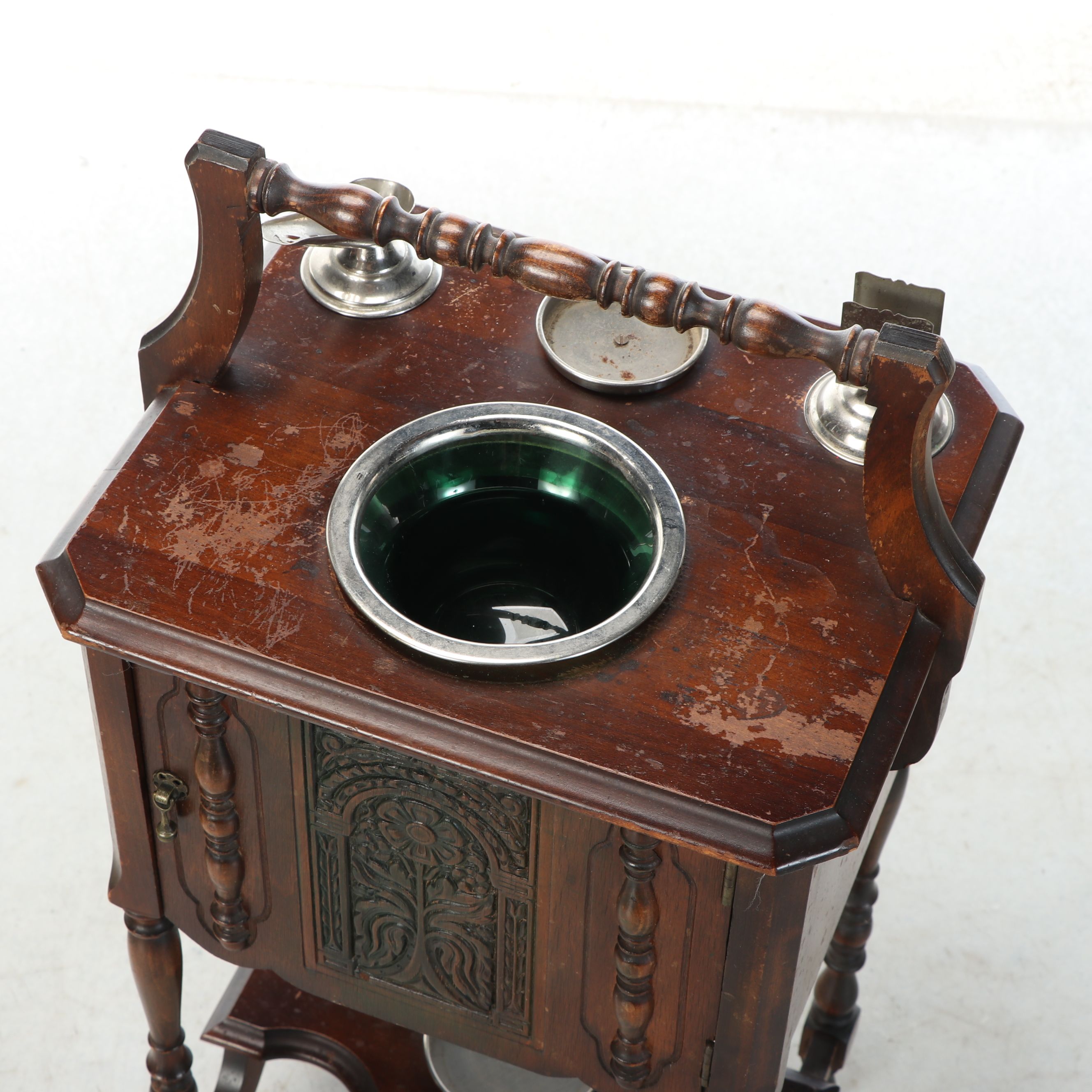 Art Nouveau Engraved Smoking Cabinet, Early 20th Century