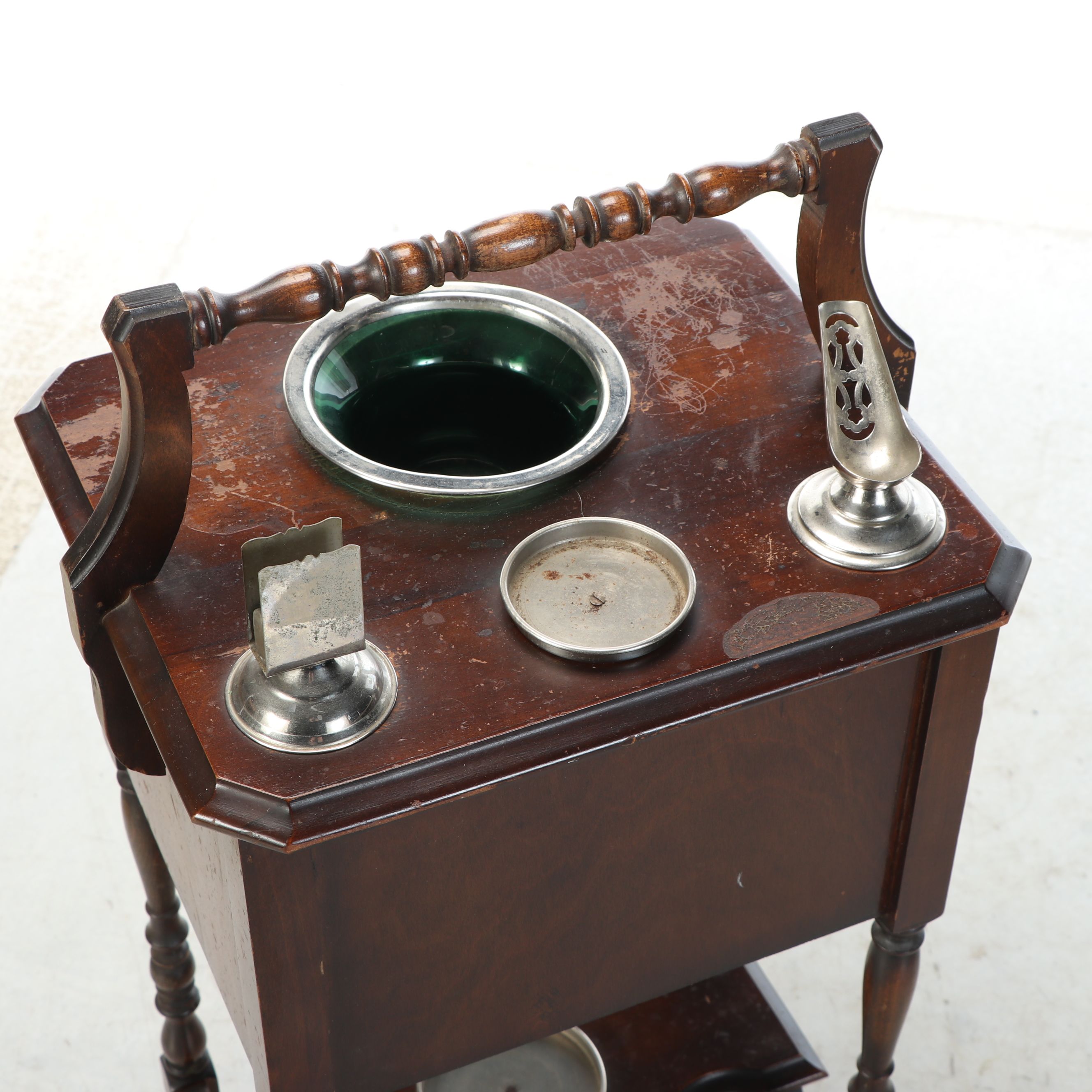 Art Nouveau Engraved Smoking Cabinet, Early 20th Century