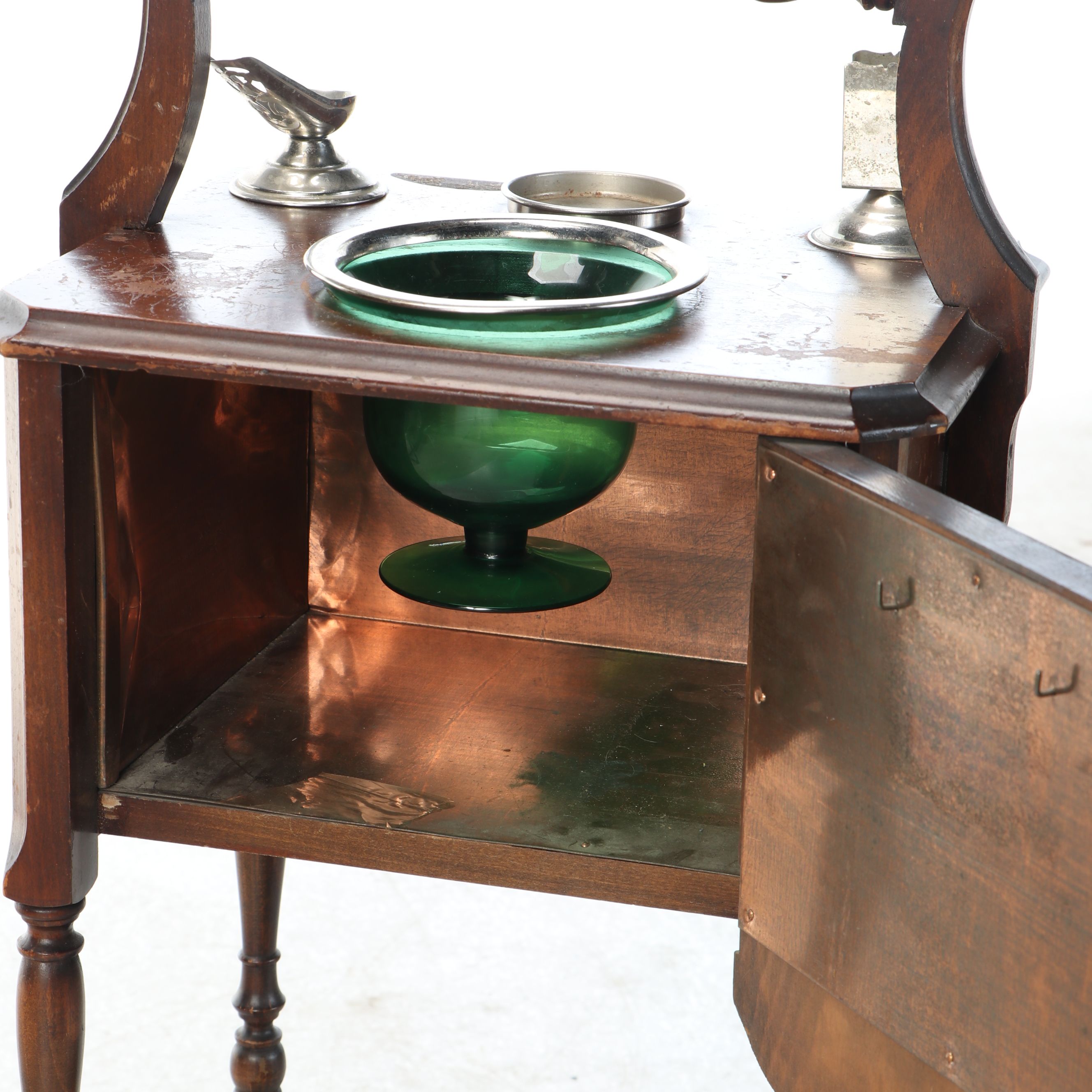 Art Nouveau Engraved Smoking Cabinet, Early 20th Century