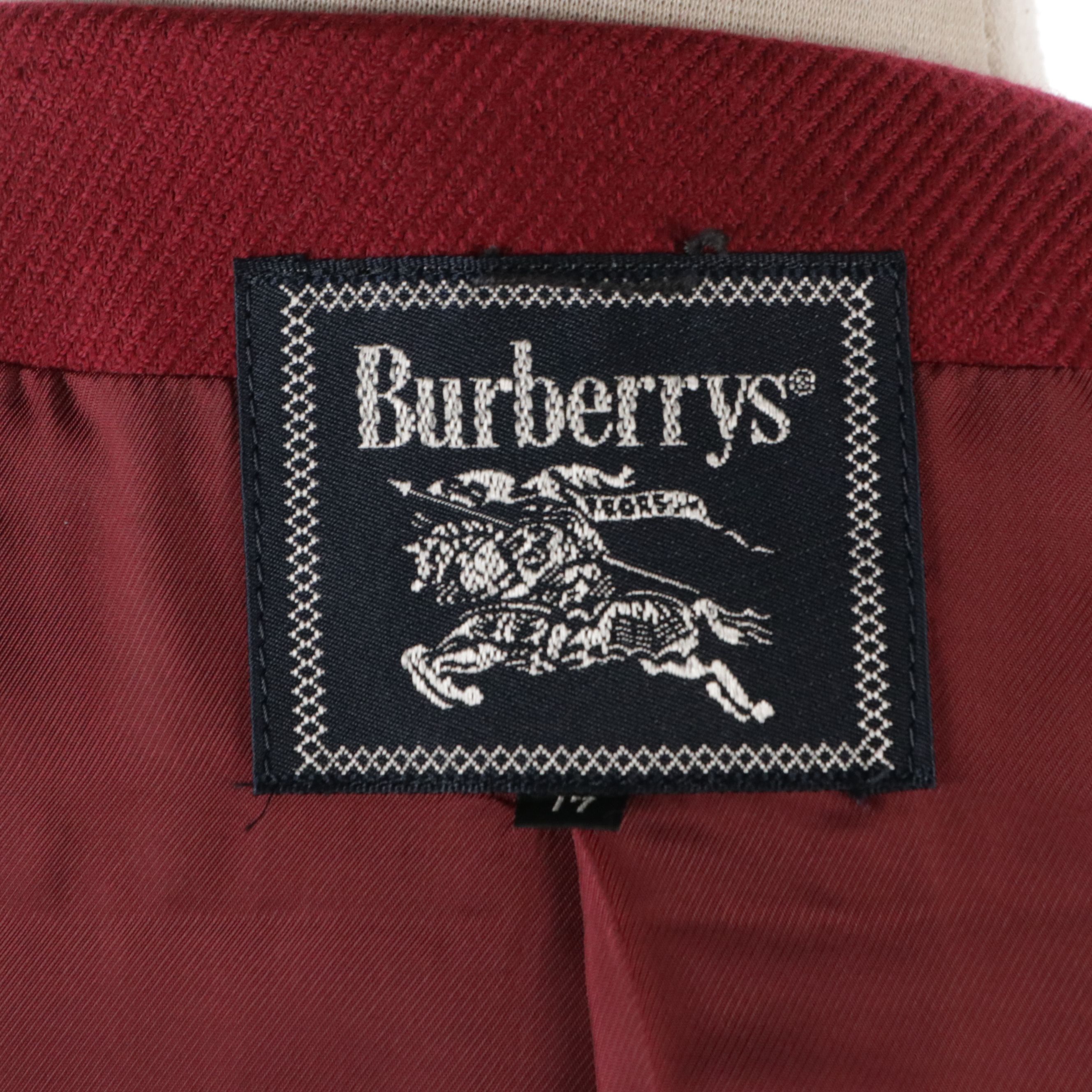 Burberrys Red Wool Single-Breasted Two-Piece Skirt Set