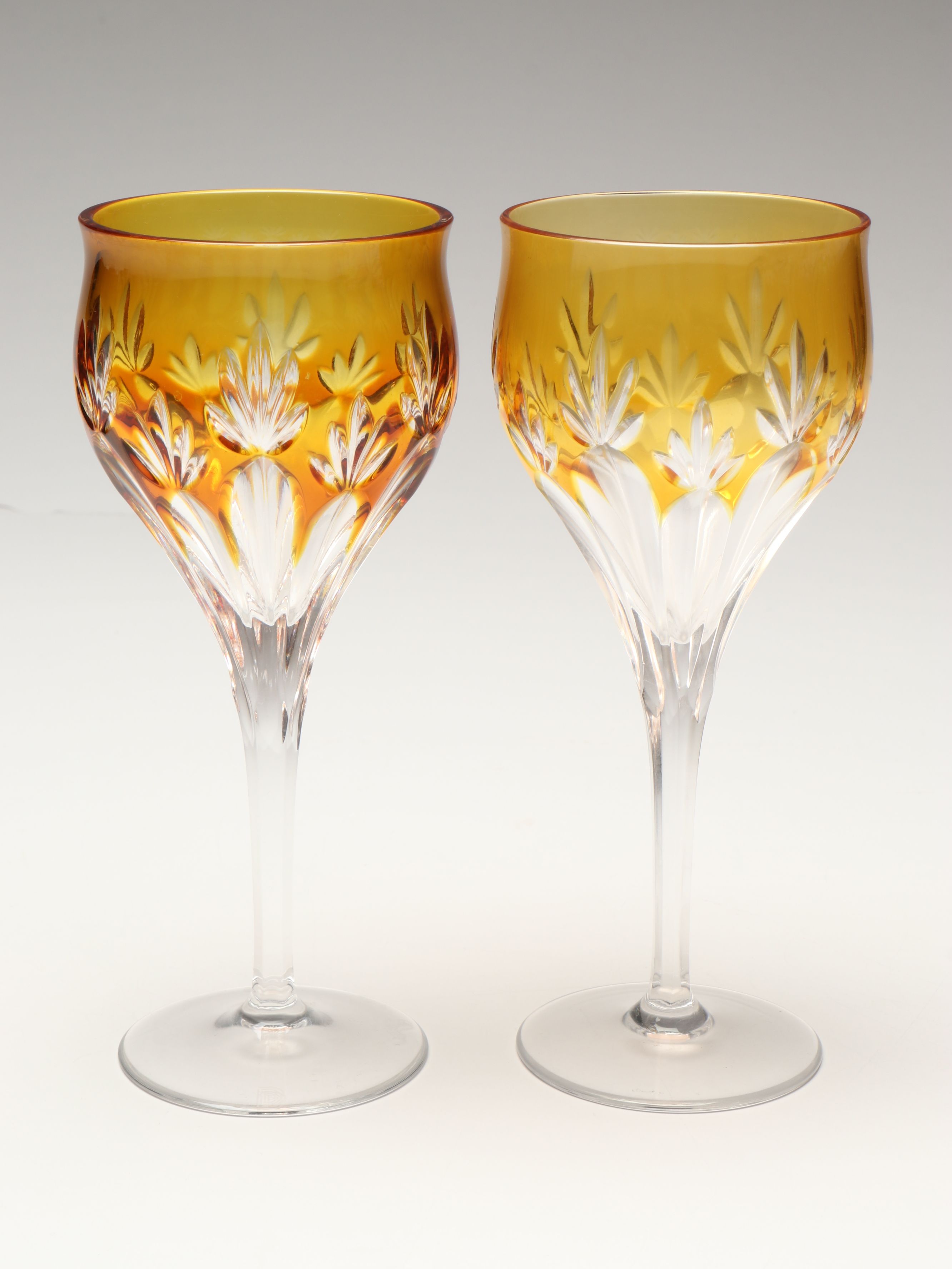 Bohemian Style Cut to Clear Multicolor Wine Glasses