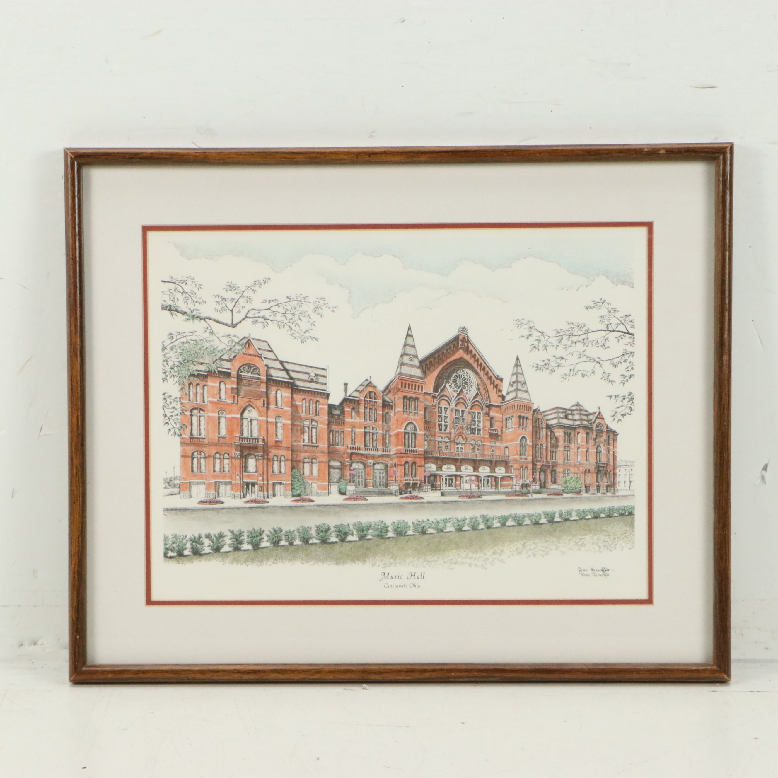 Don Broughton Hand-Colored Lithograph "Music Hall" and More