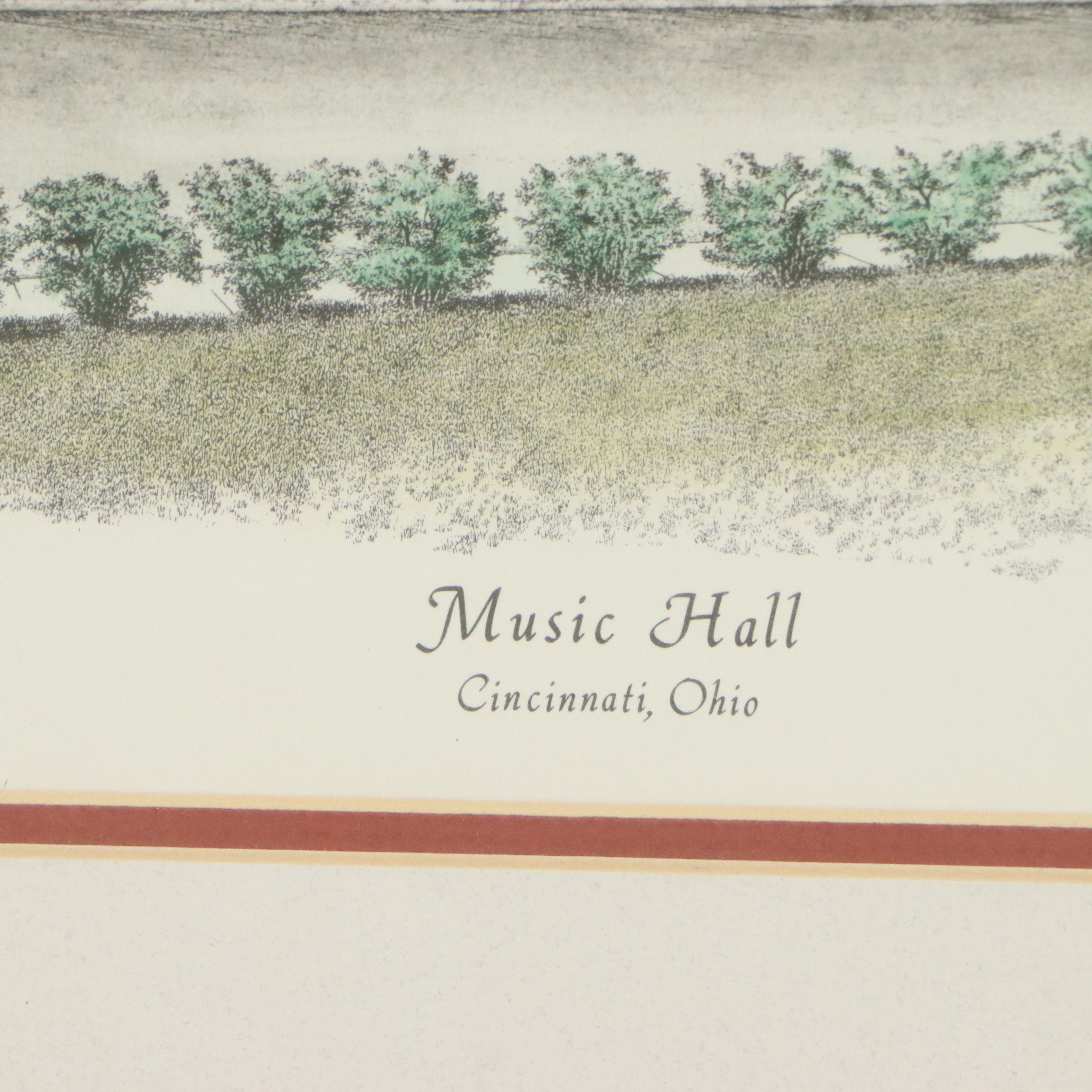 Don Broughton Hand-Colored Lithograph "Music Hall" and More
