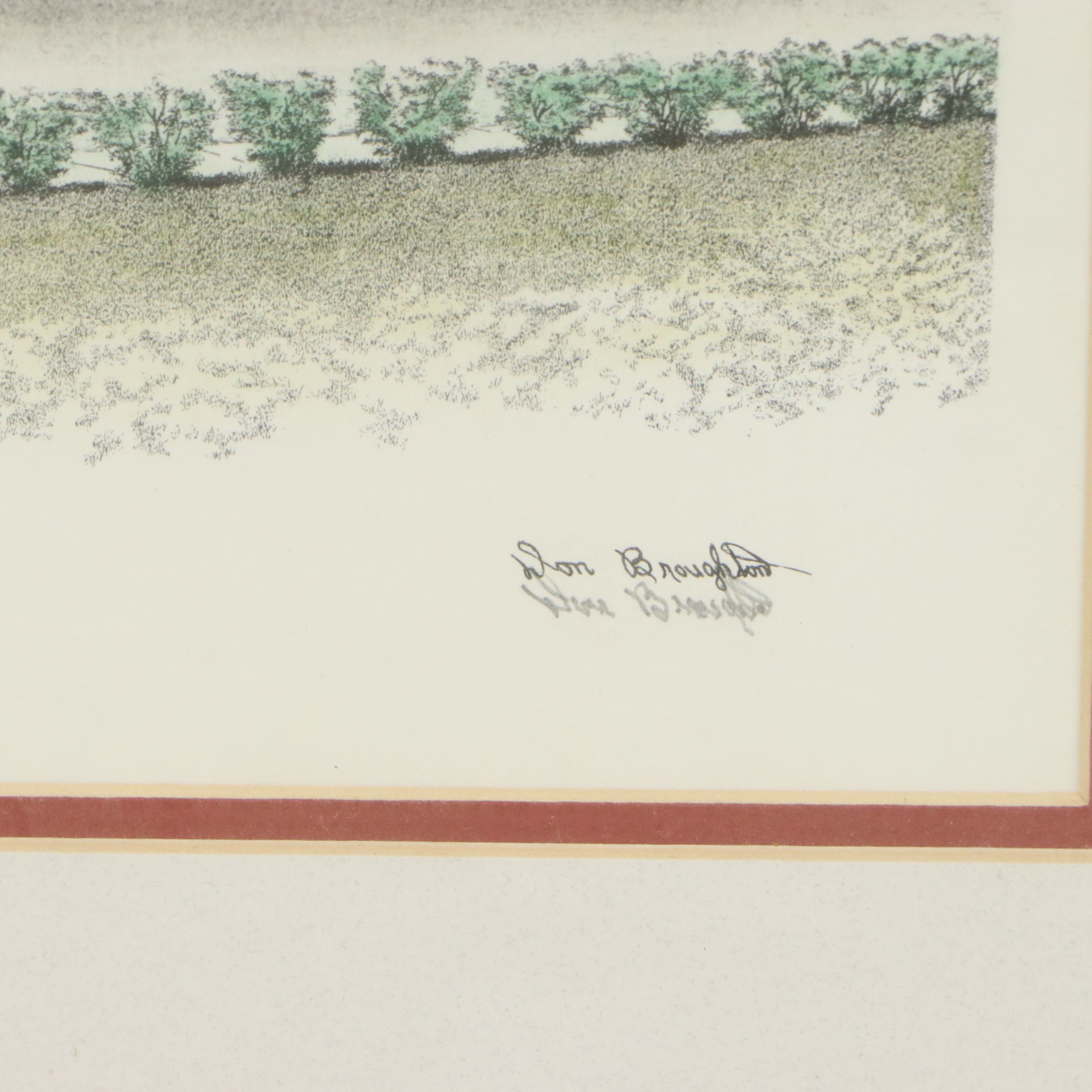 Don Broughton Hand-Colored Lithograph "Music Hall" and More