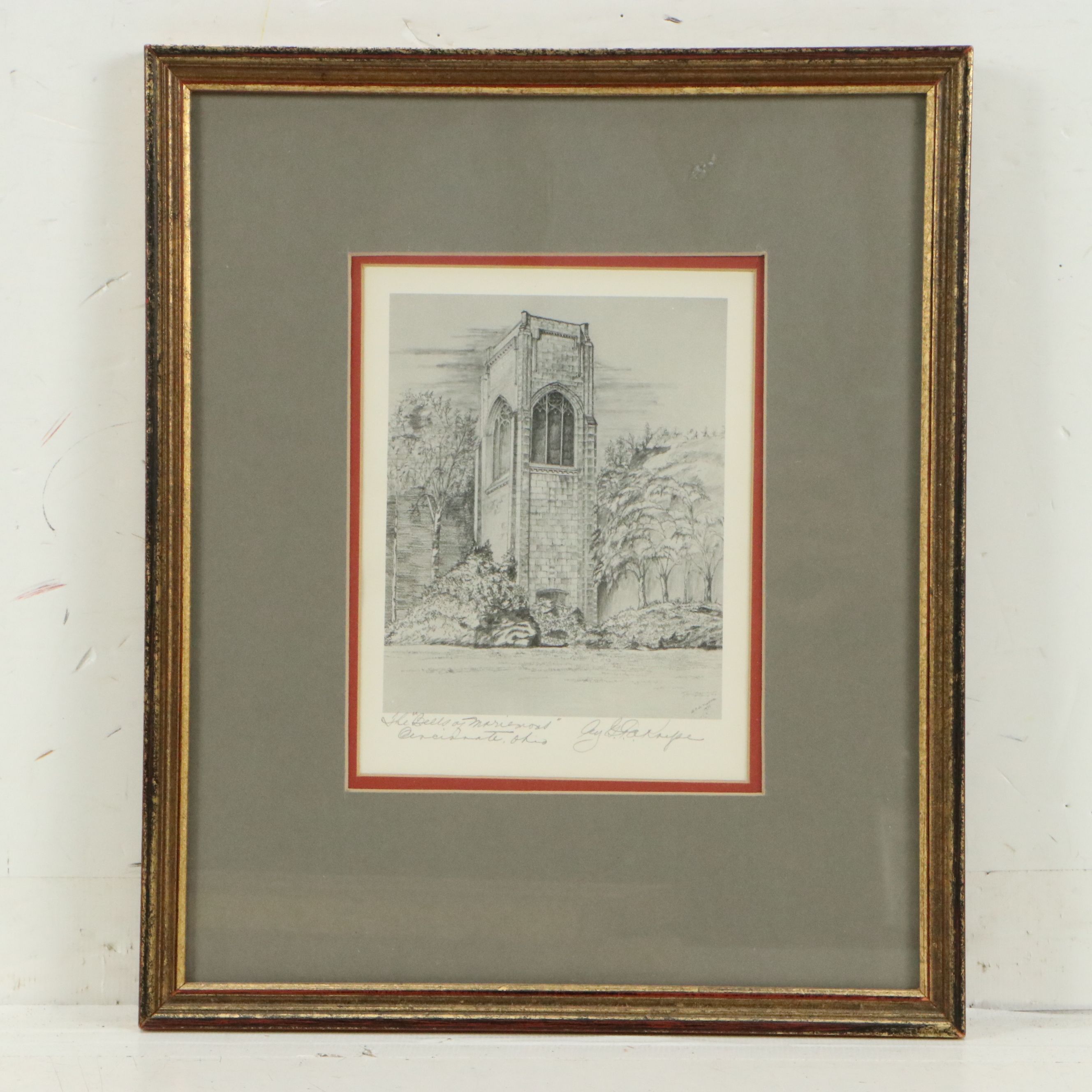 Don Broughton Hand-Colored Lithograph "Music Hall" and More