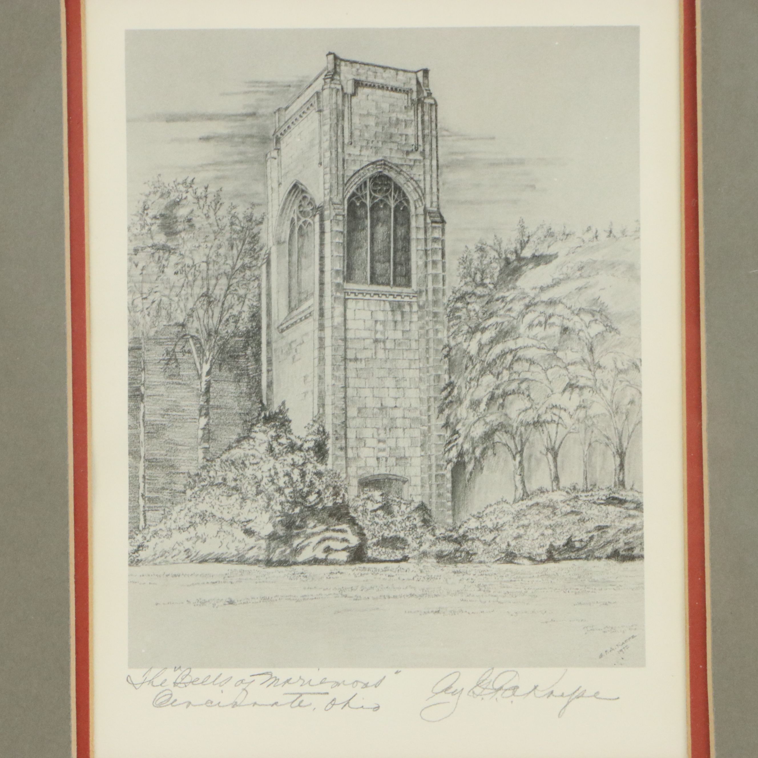 Don Broughton Hand-Colored Lithograph "Music Hall" and More