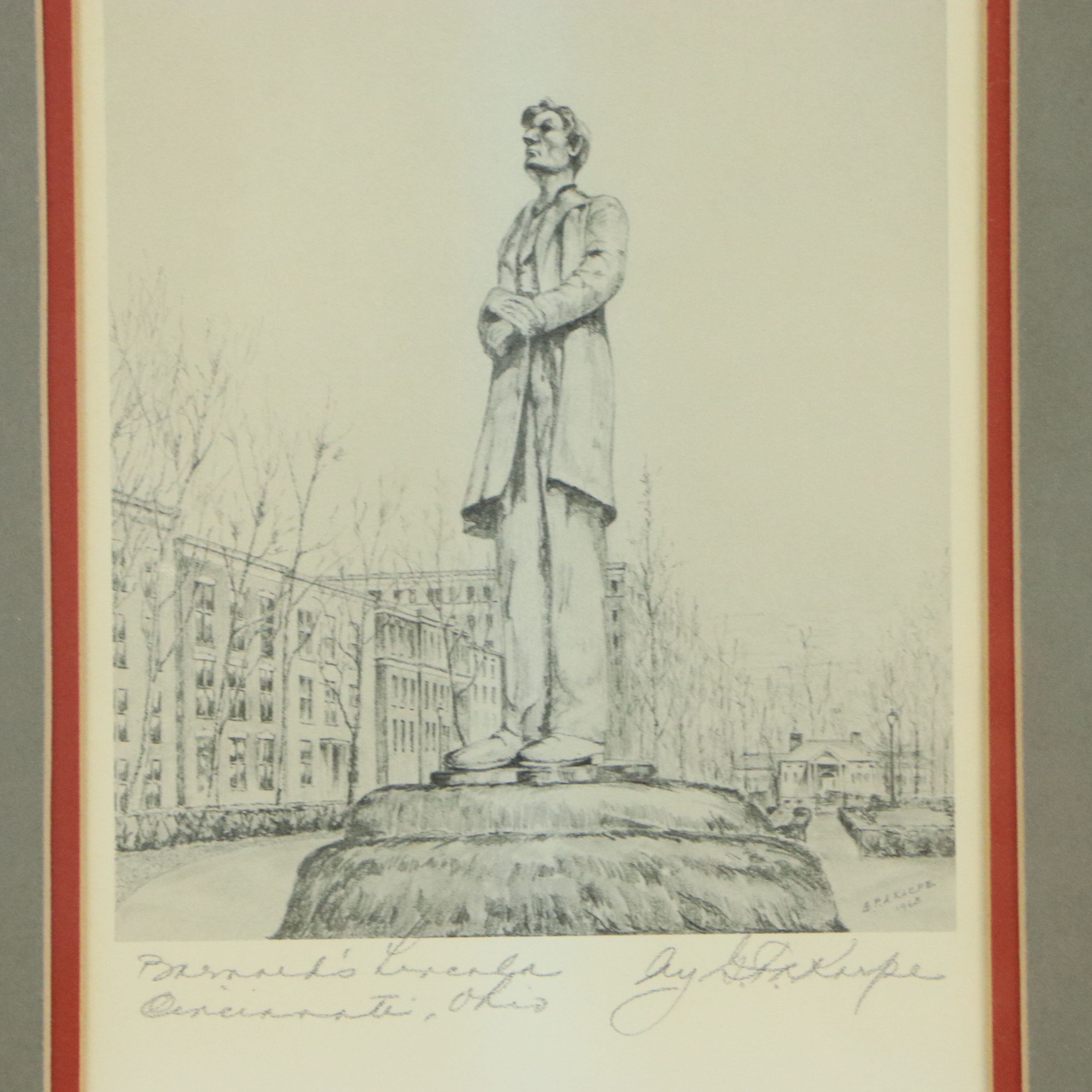 Don Broughton Hand-Colored Lithograph "Music Hall" and More