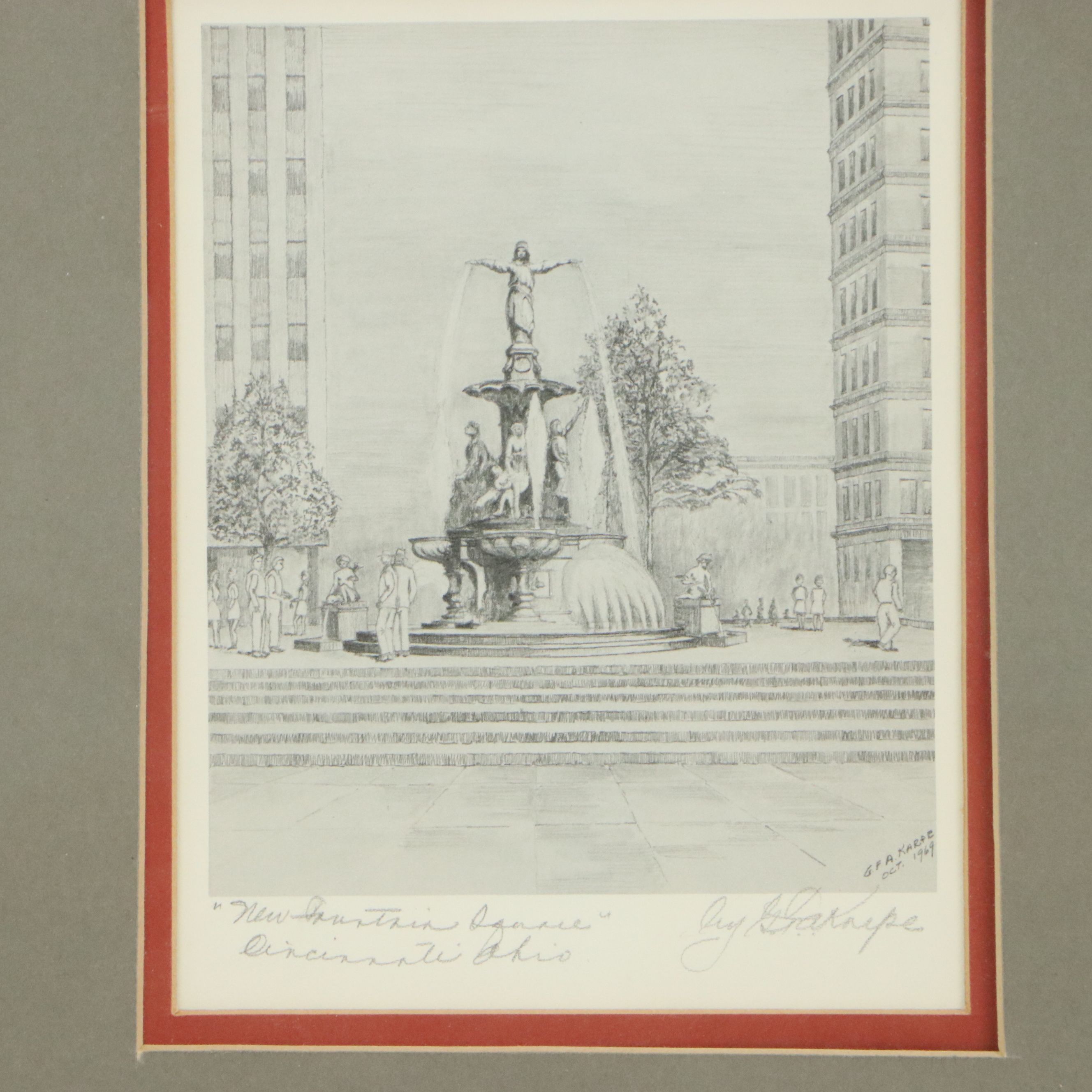 Don Broughton Hand-Colored Lithograph "Music Hall" and More