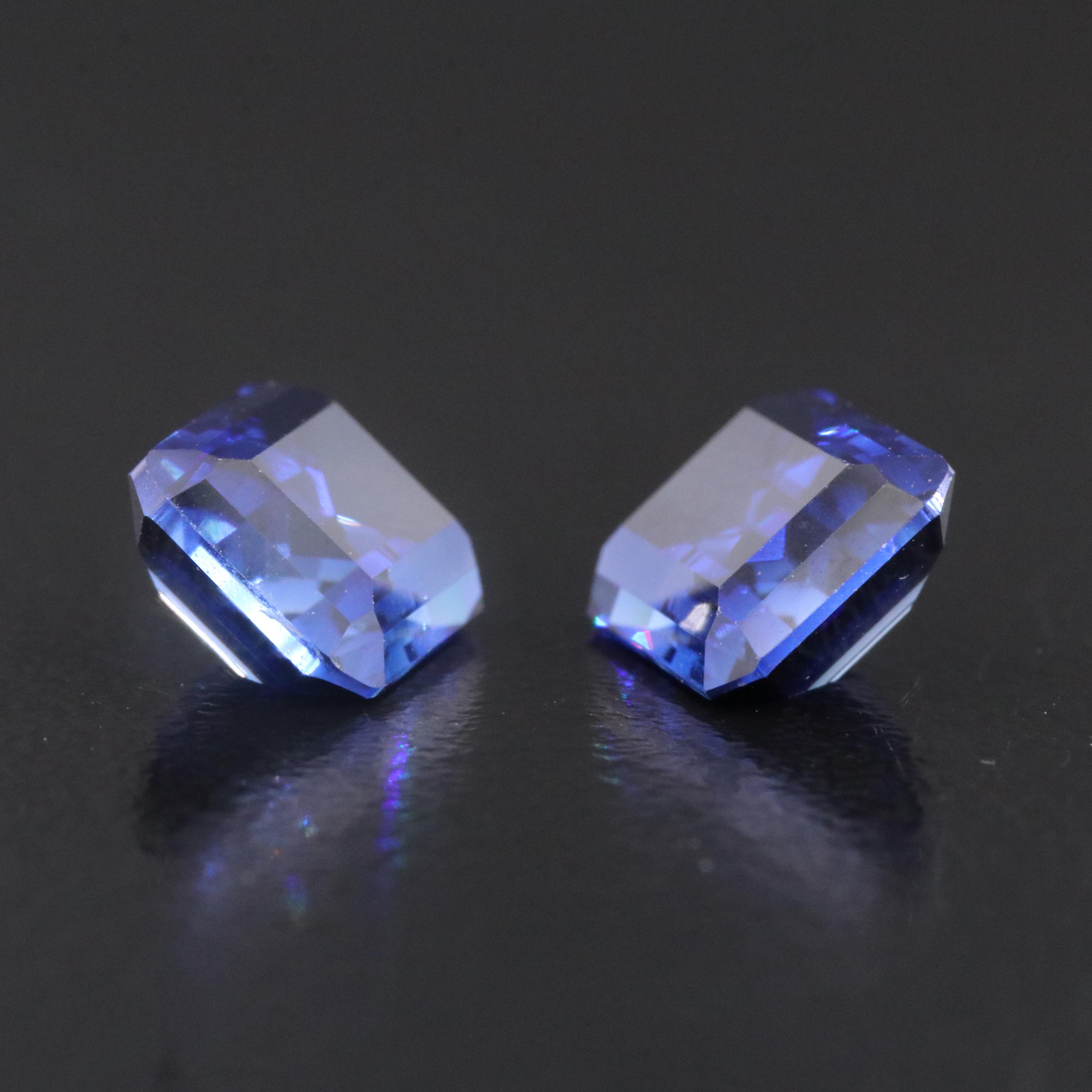 Loose 6.18 CTW Lab Grown Sapphire Pair