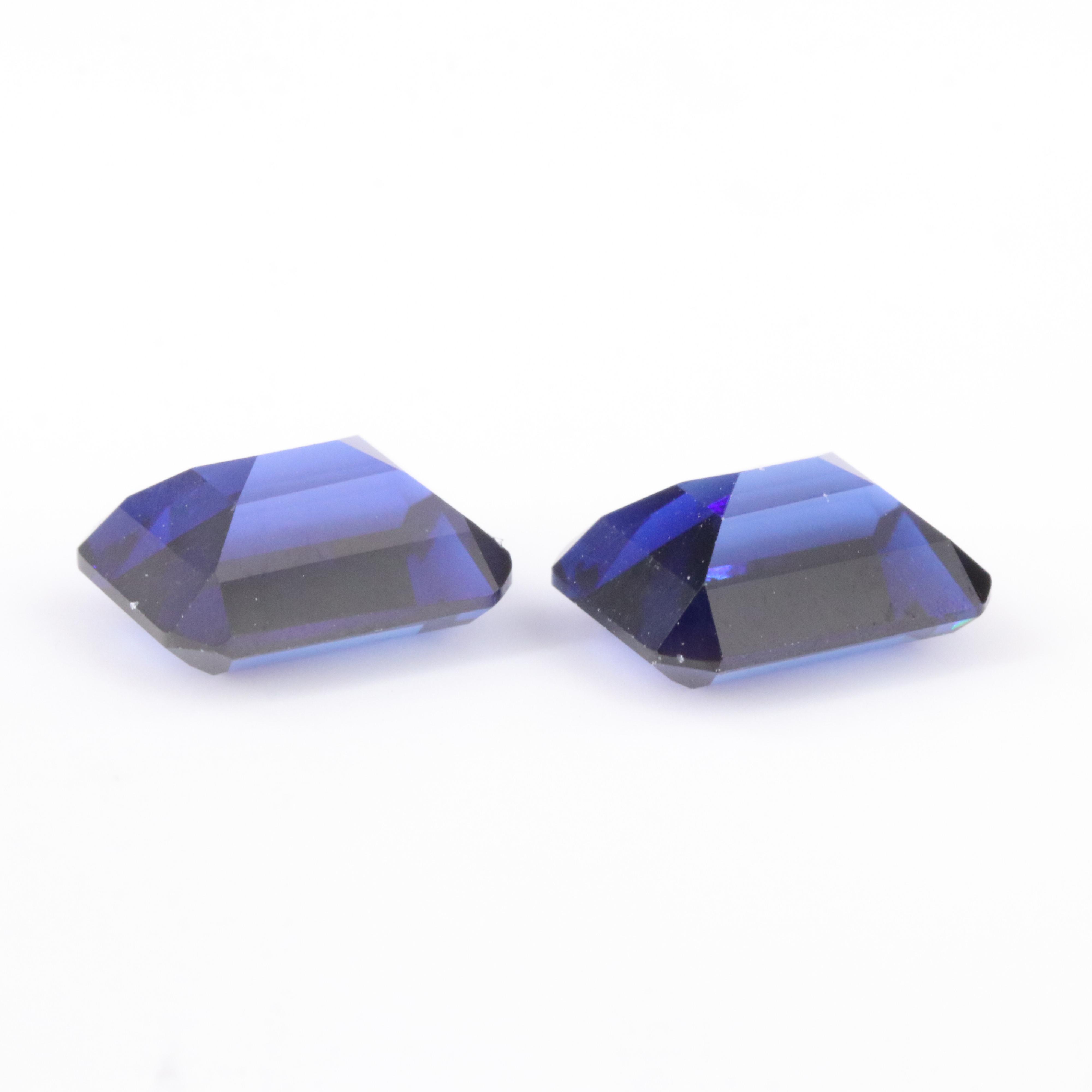 Loose 6.18 CTW Lab Grown Sapphire Pair