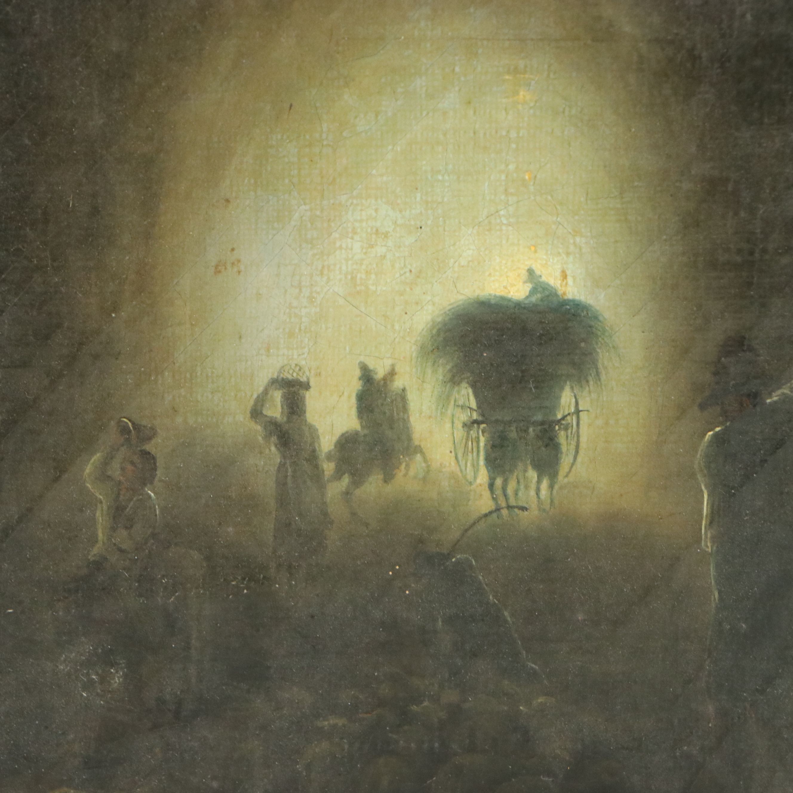 Oil Painting After Vincenzo Abbati "Nella Grotta Vecchia di Posillipo," 19th C.