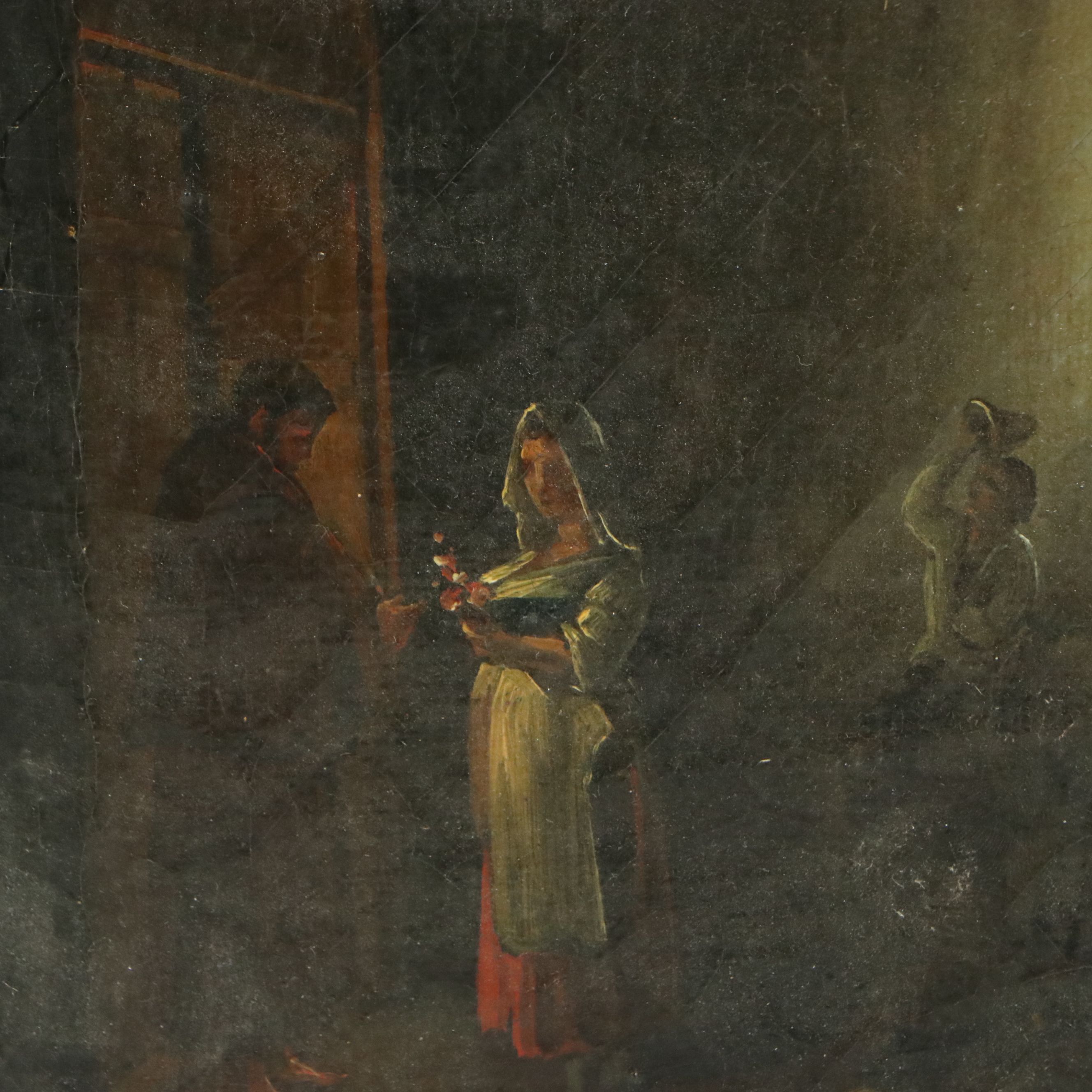 Oil Painting After Vincenzo Abbati "Nella Grotta Vecchia di Posillipo," 19th C.