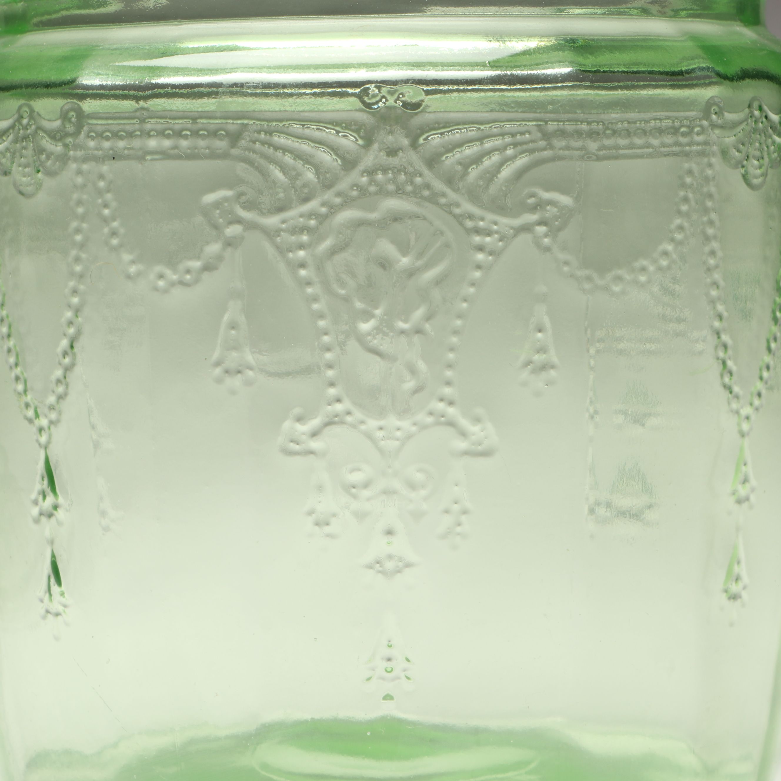 Uranium Glass Tobacco Jars with Enamel Matchbox and Cigar Cases