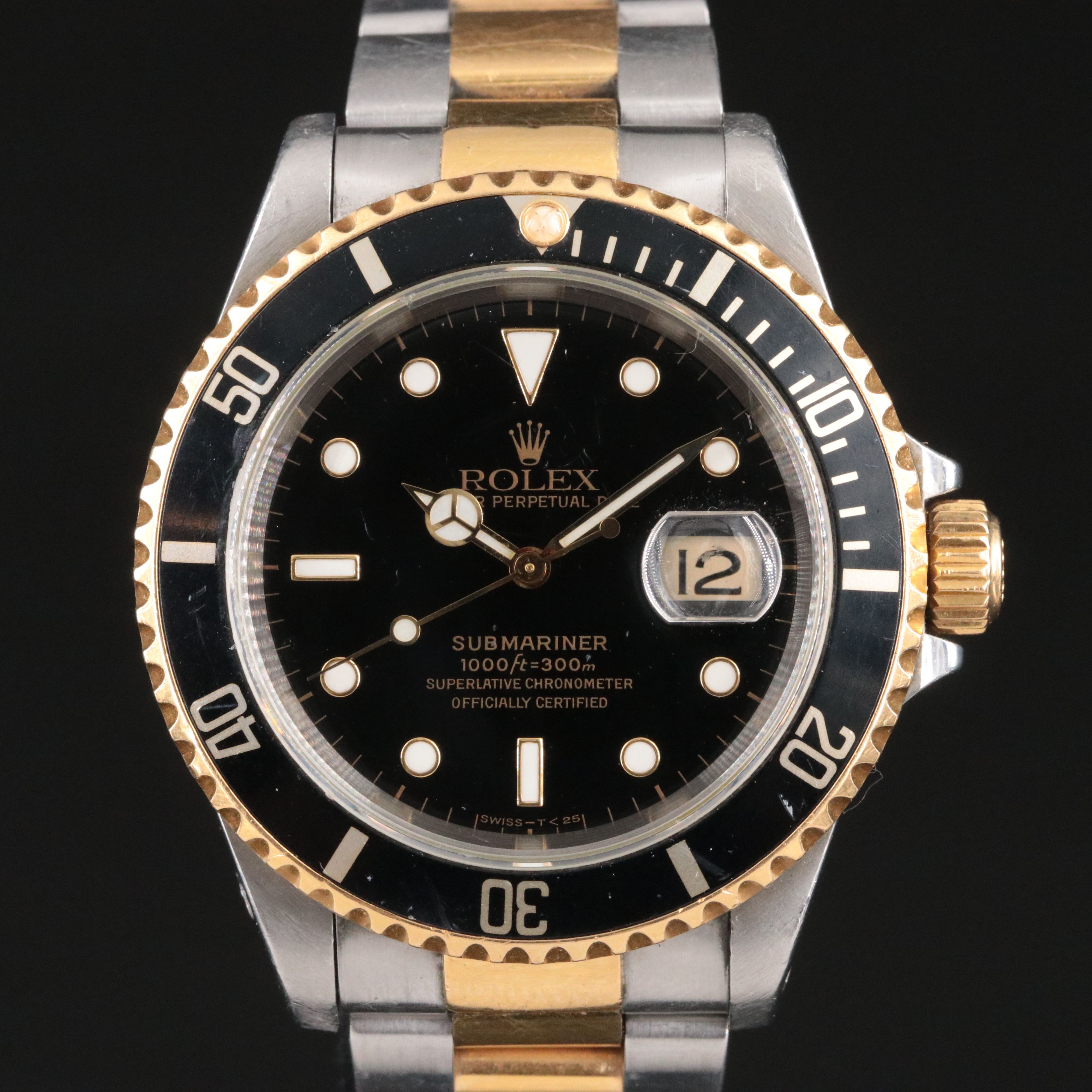 1997-1998 Rolex Submariner Steel & 18K Two Tone Model 16613 Watch